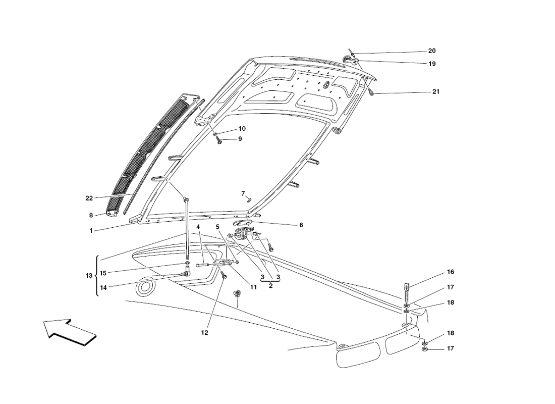 Schematic: Engine Bonnet