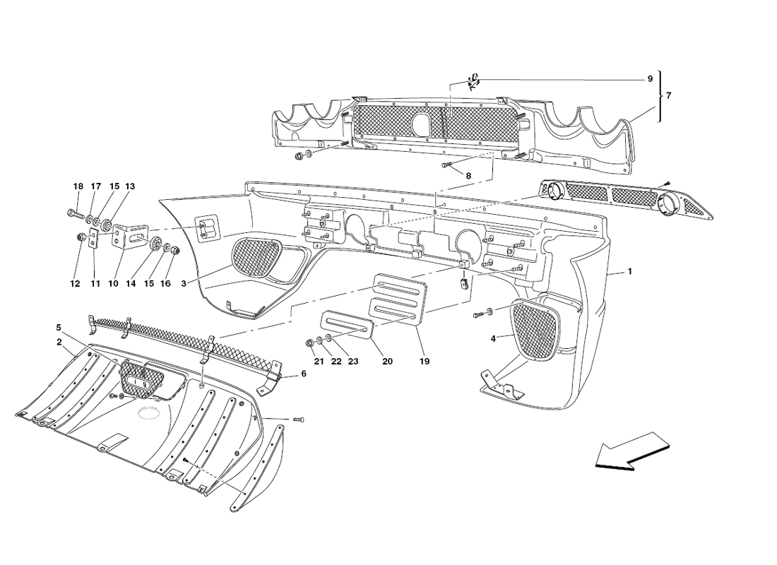 Schematic: Rear Bumper