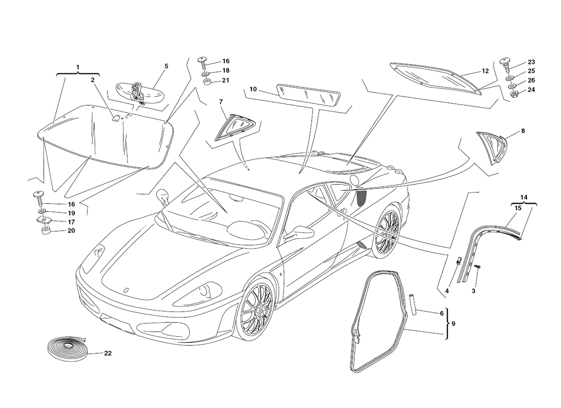 Schematic: Glasses And Gaskets