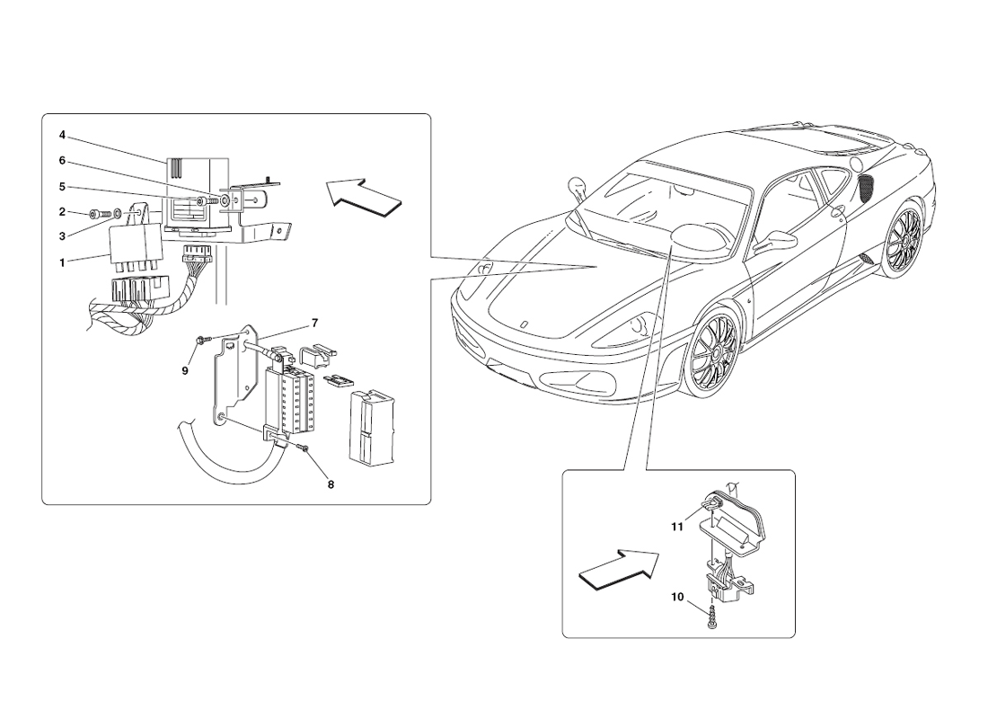 Schematic: Front Passenger Compartment Ecus