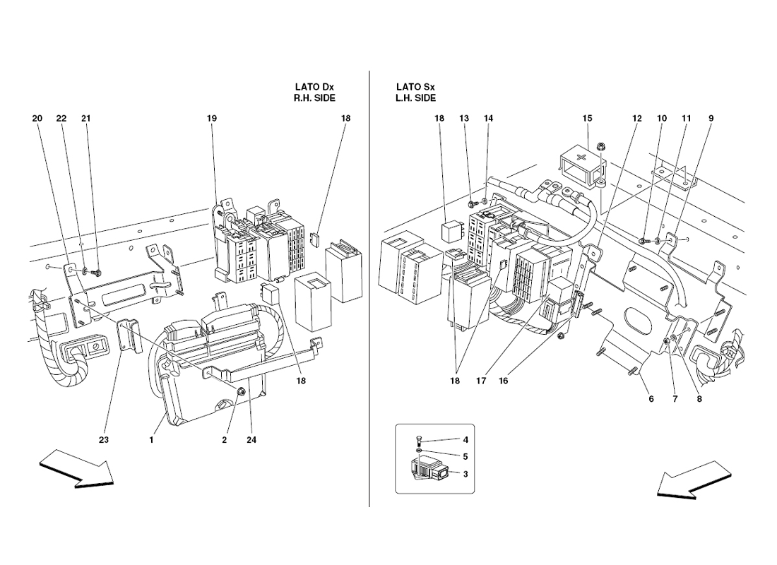 Schematic: Rear Passengers Compartment Ecus