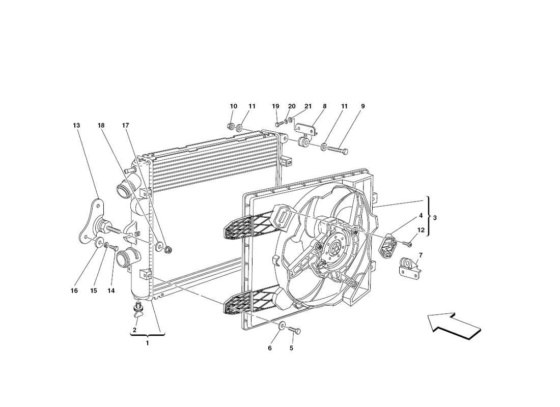 Schematic: Cooling System Radiators