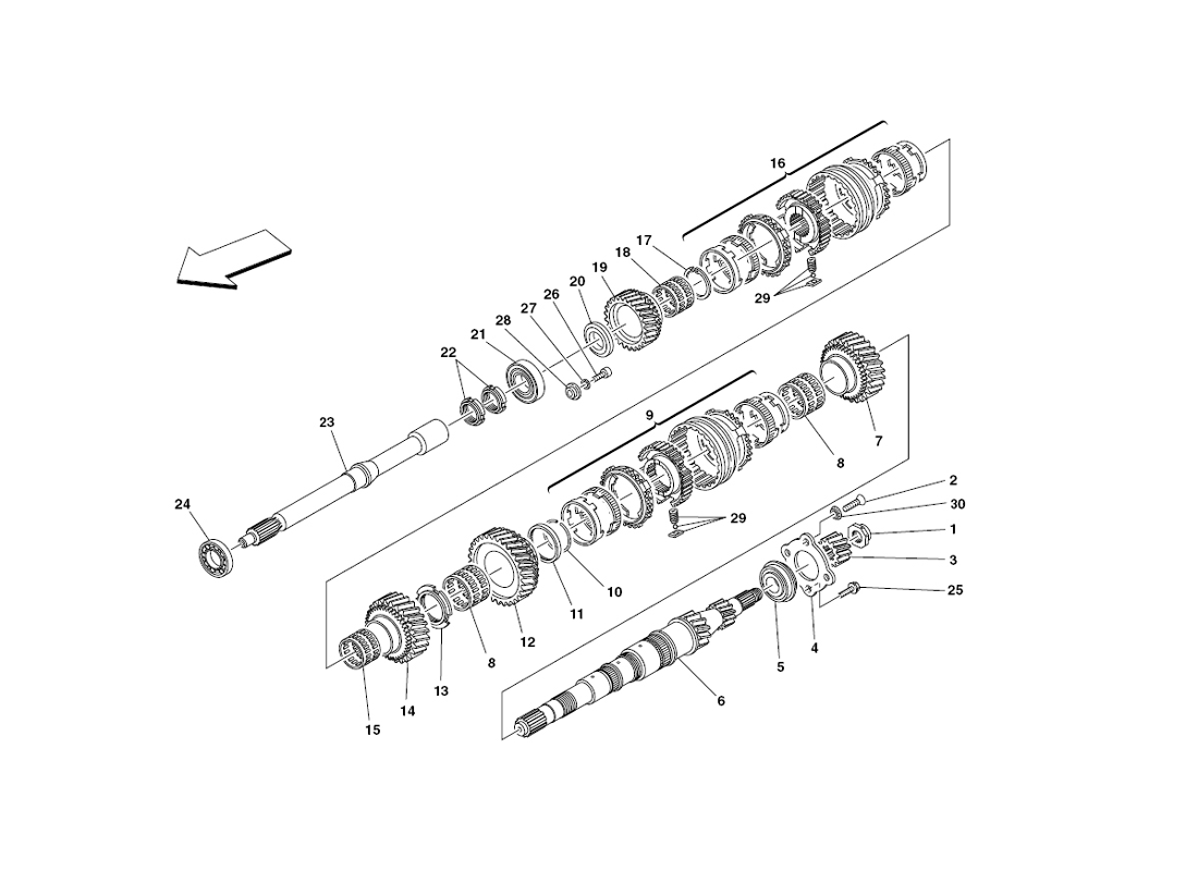 Schematic: Main Shaft Gears