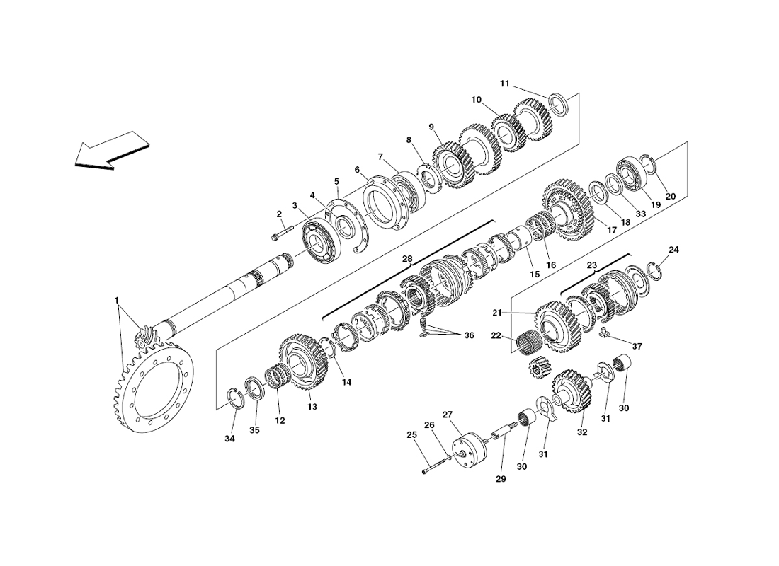 Schematic: Lay Shaft Gears