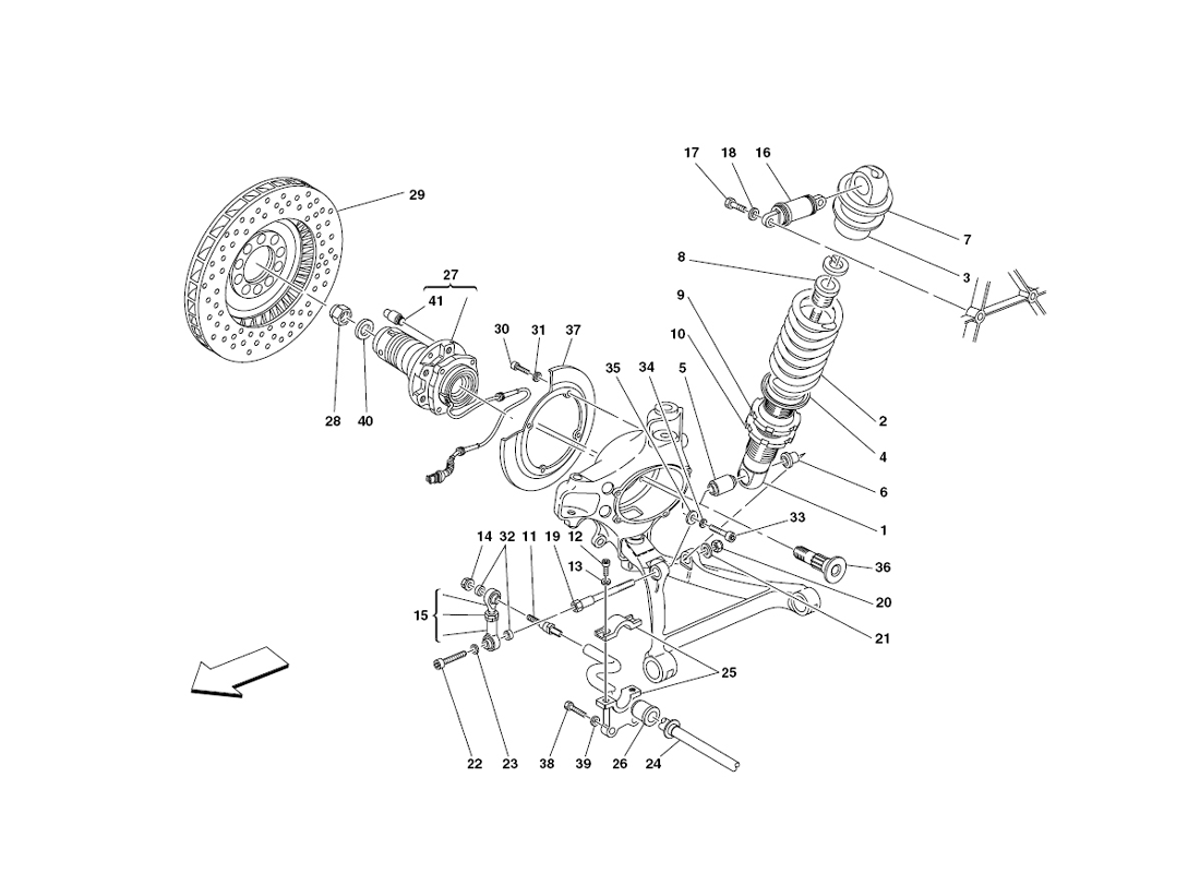 Schematic: Front Suspension - Shock Absorber And Brake Disc