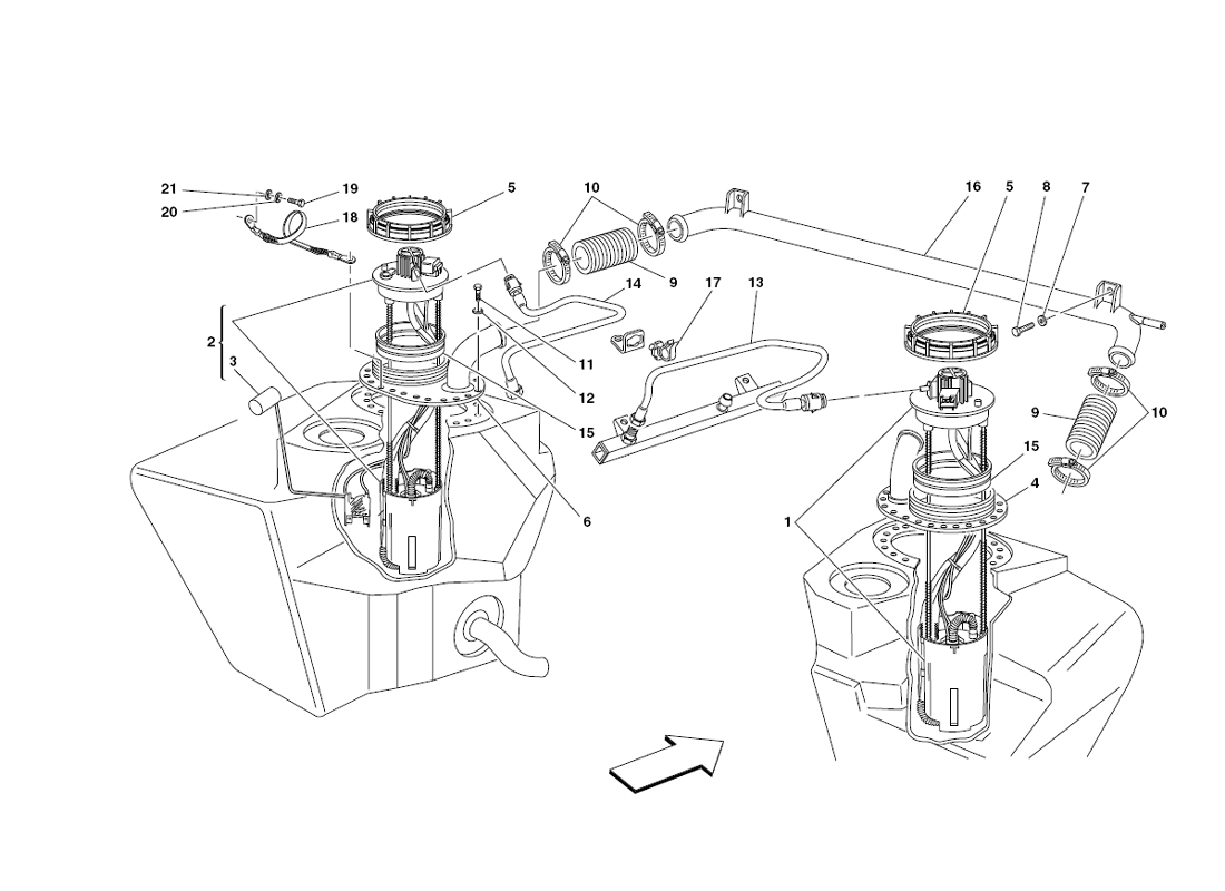 Schematic: Fuel Pumps And Pipes