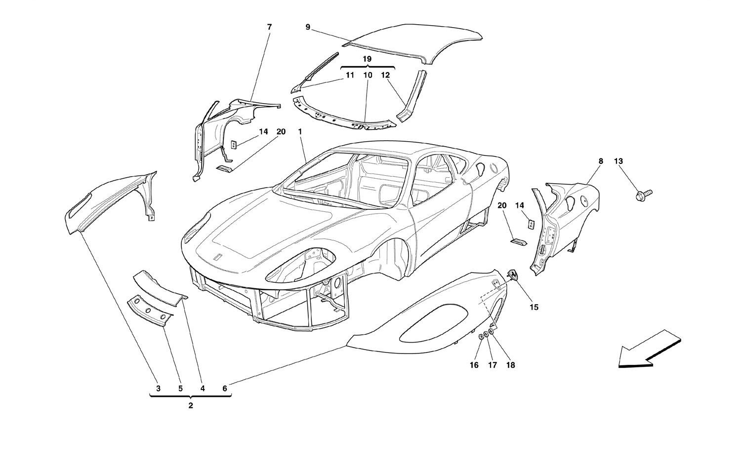 Schematic: Body - Outer Trims