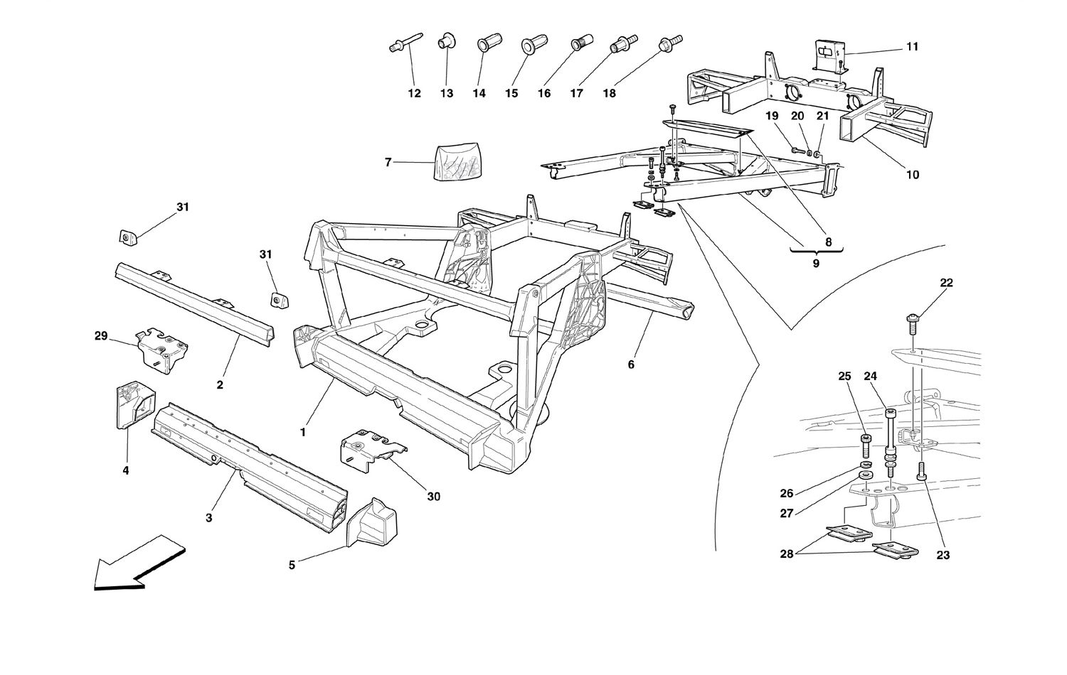 Schematic: Frame - Rear Elements Structures And Plates