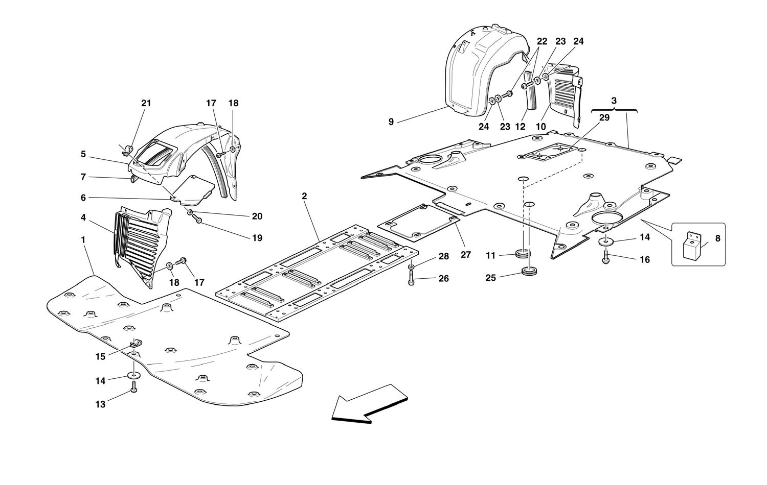 Schematic: Flat Floor Pan And Wheelhouse