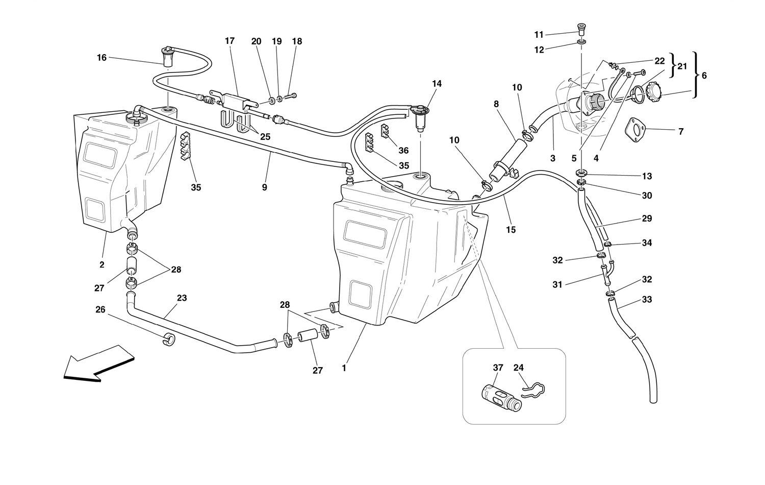 Schematic: Fuel Tanks And Union