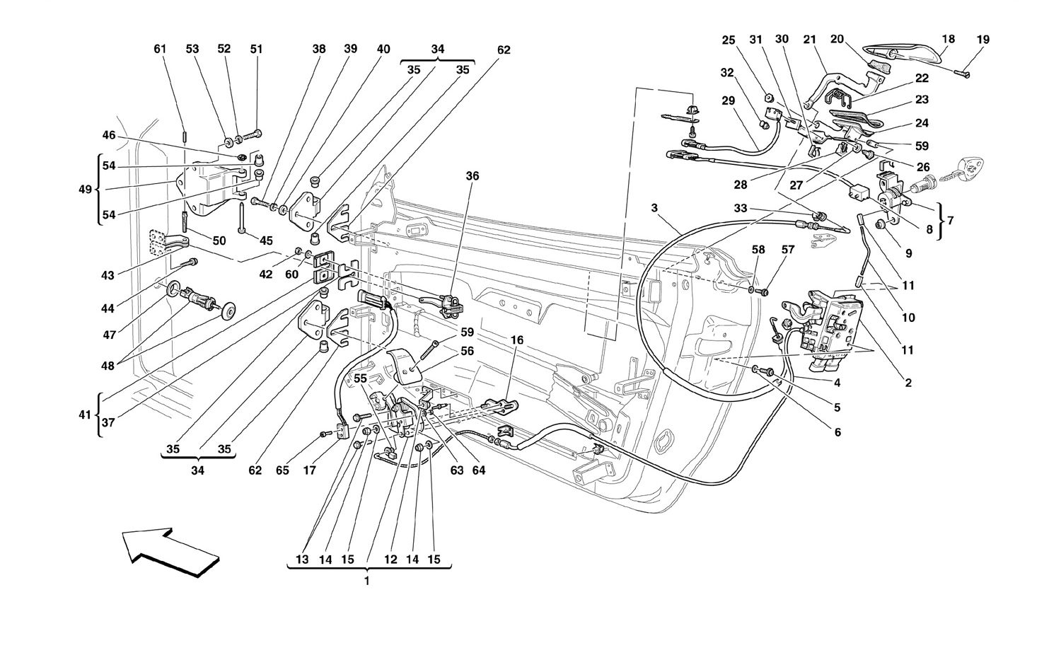 Schematic: Doors - Opening Control And Hinges