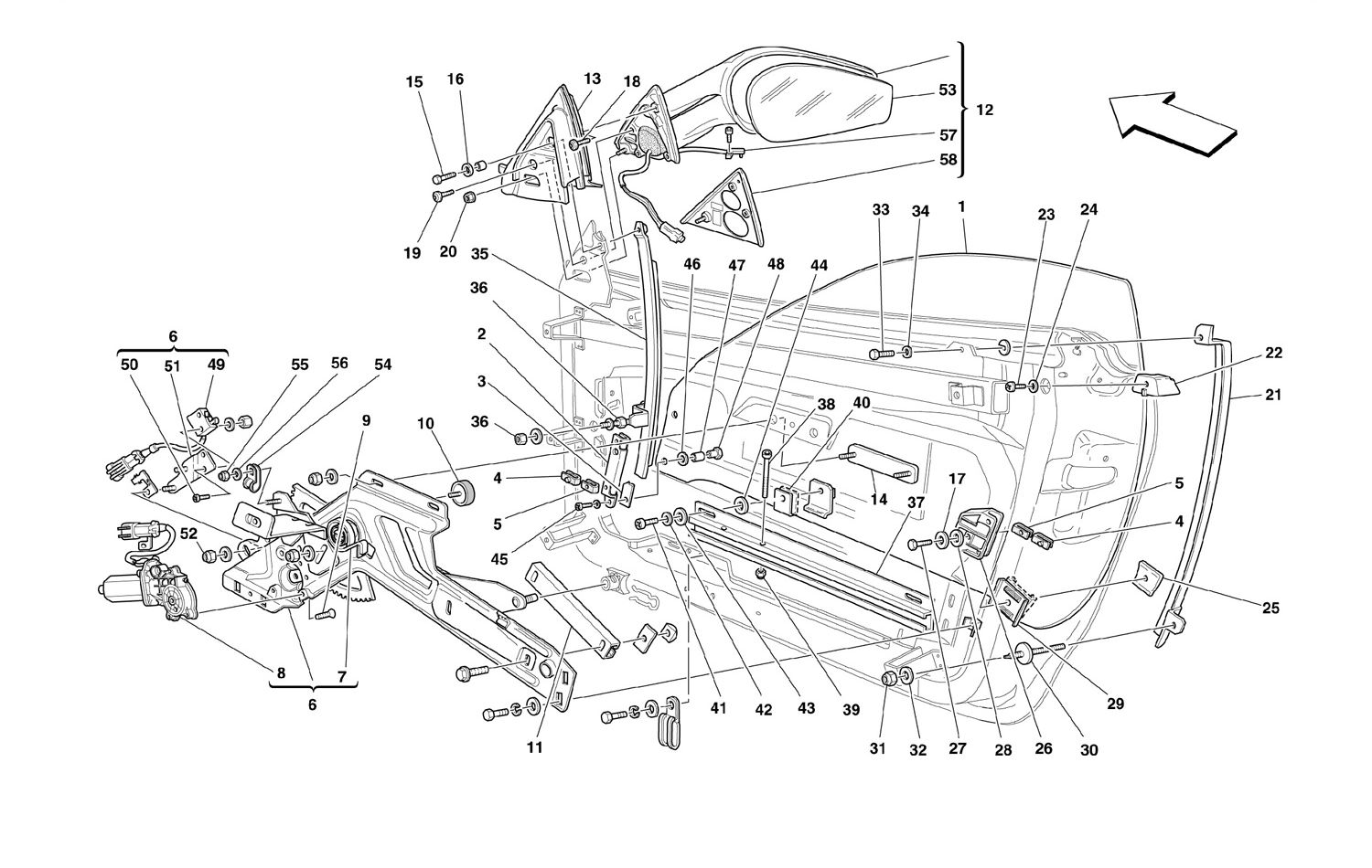 Schematic: Doors - Power Window And Rearview Mirror