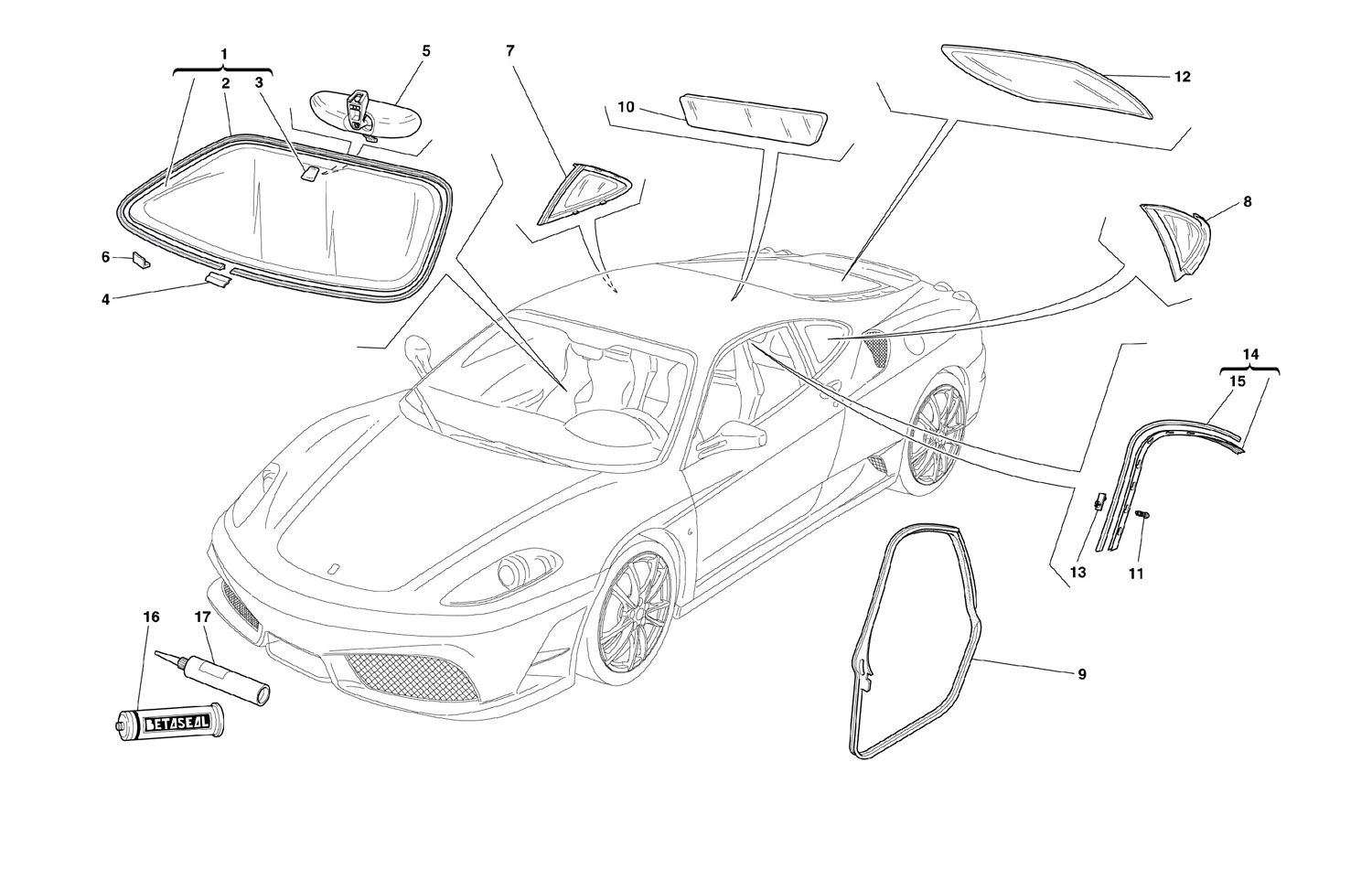 Schematic: Glasses And Gaskets