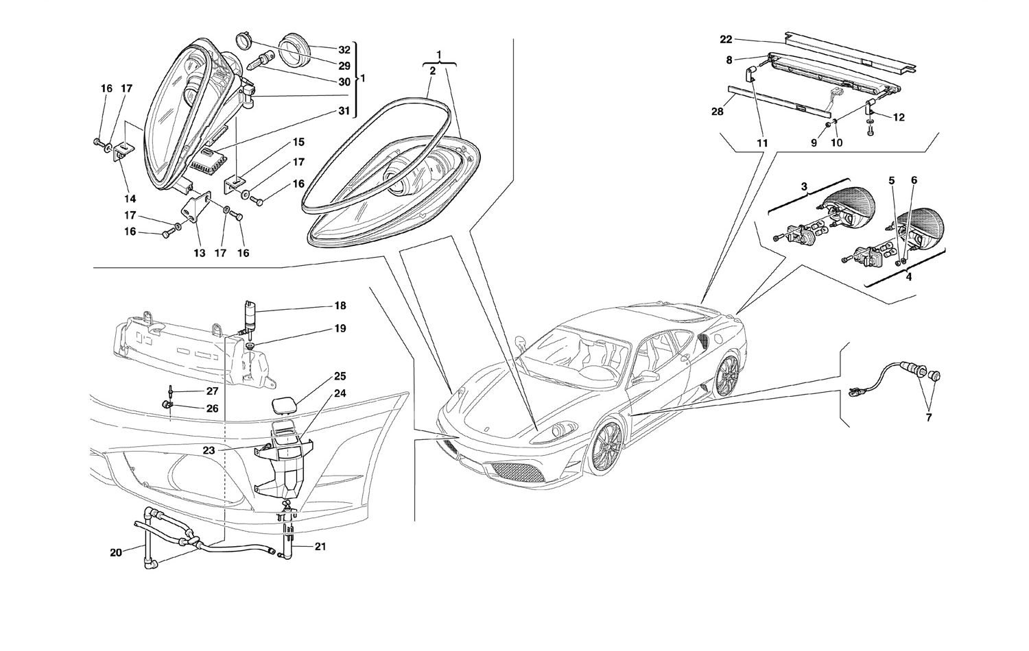 Schematic: Front And Rear Lights