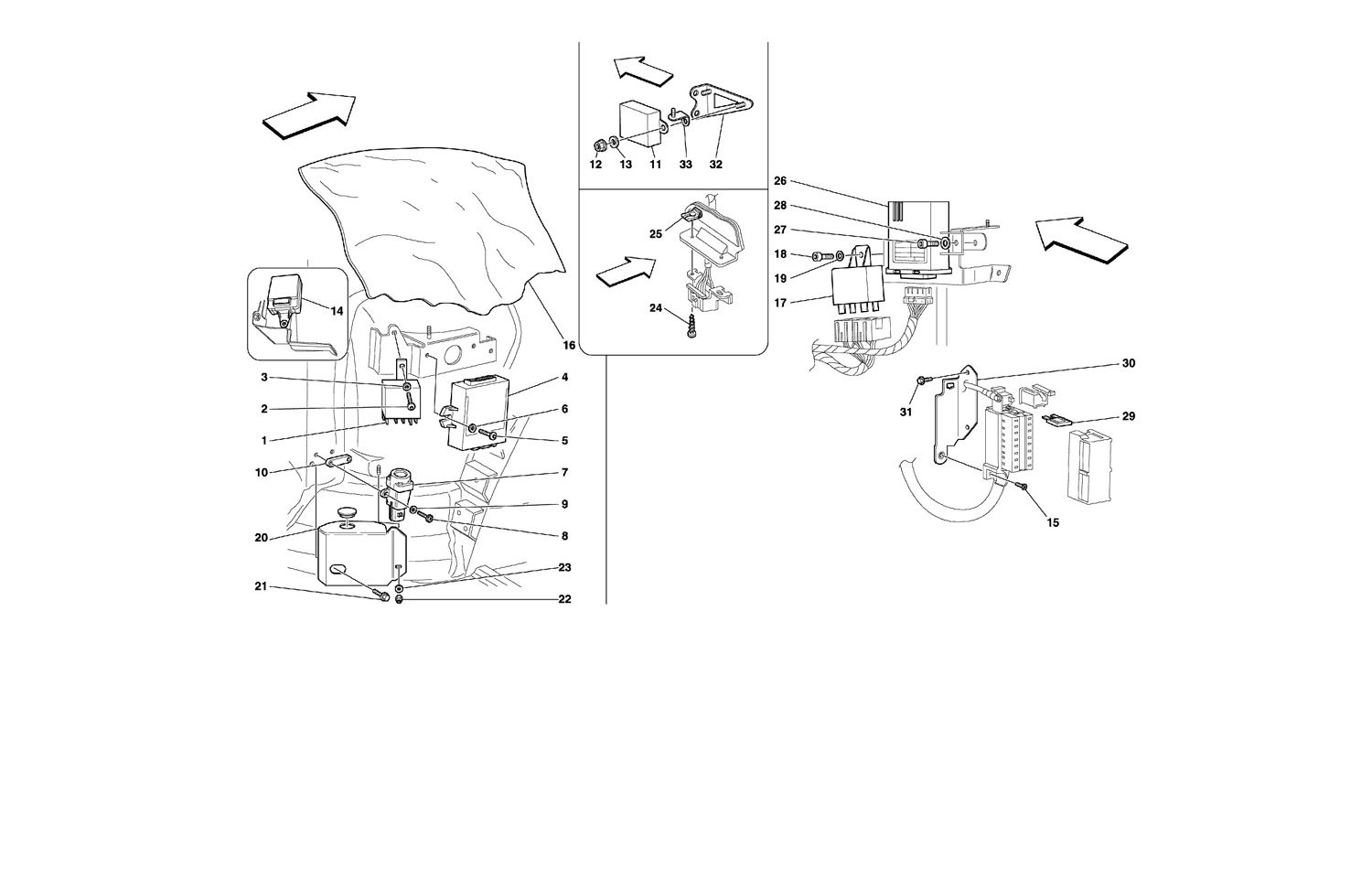 Schematic: Front Passengers Compartment Control Stations