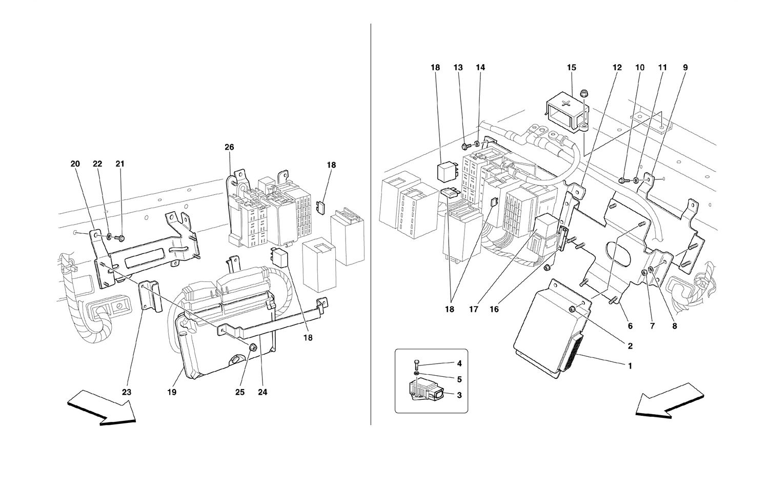 Schematic: Rear Passengers Compartment Control Stations