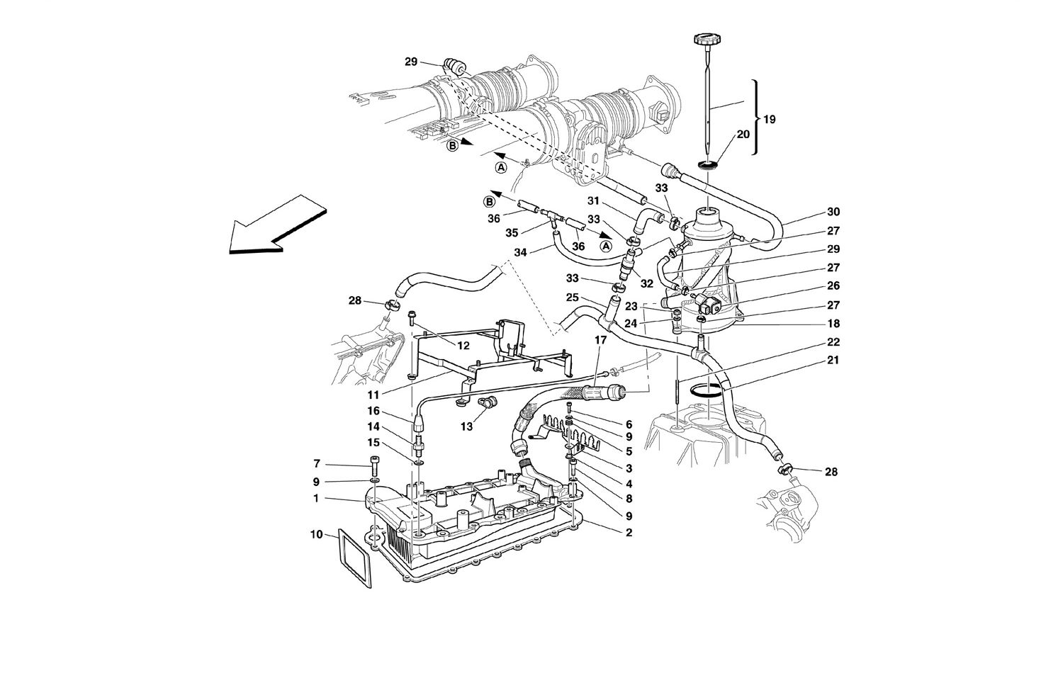 Schematic: Lubrication System - Tank - Heater Exchanger