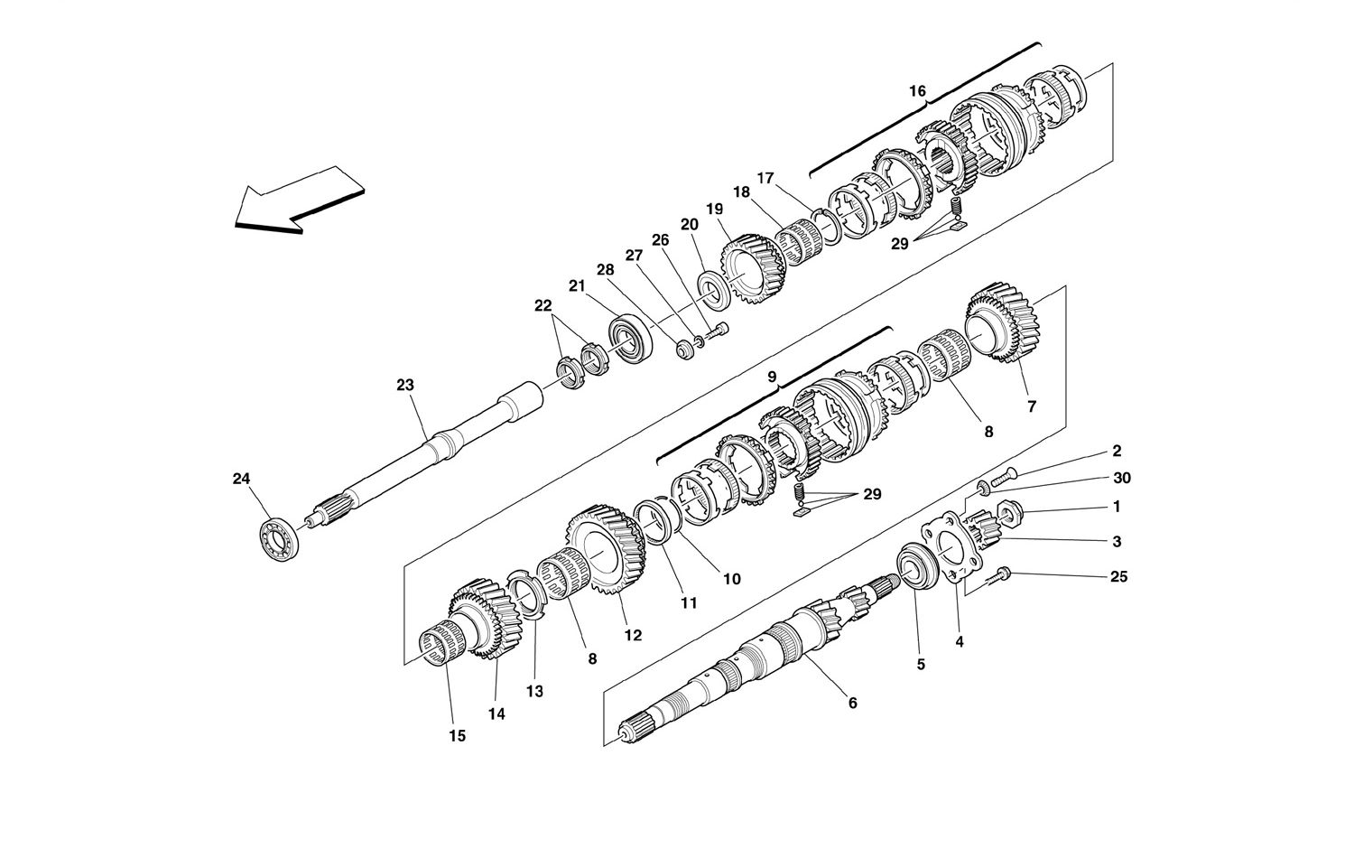 Schematic: Main Shaft Gears