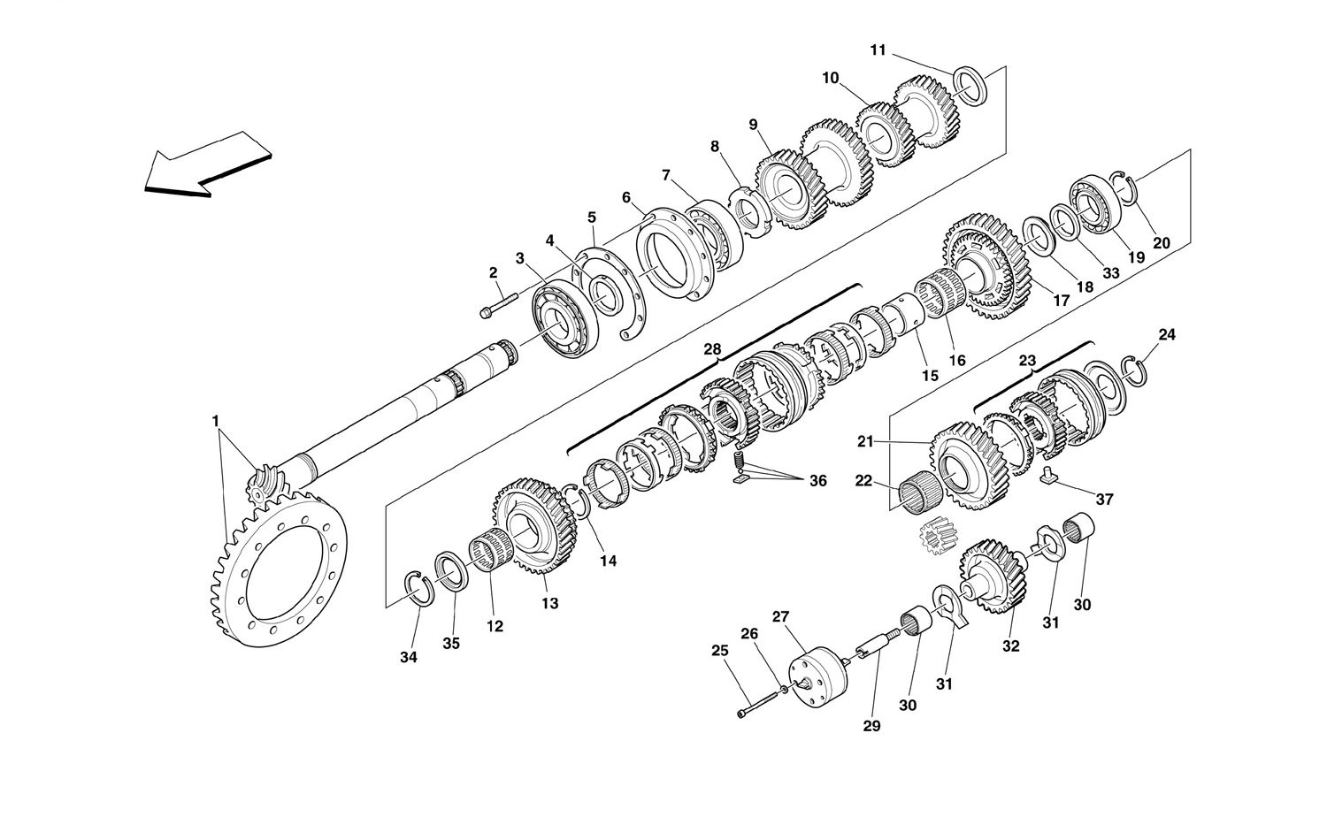 Schematic: Lay Shaft Gears