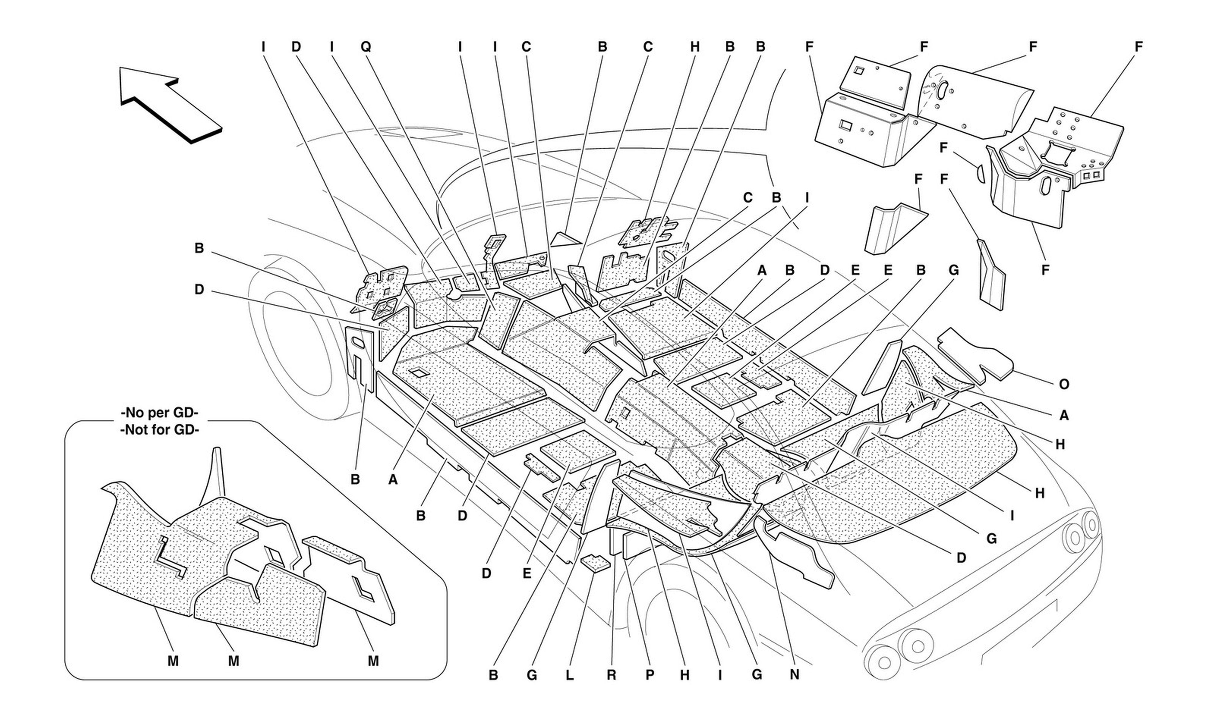 Schematic: Passengers Compart. And Engine Compart. Insulations