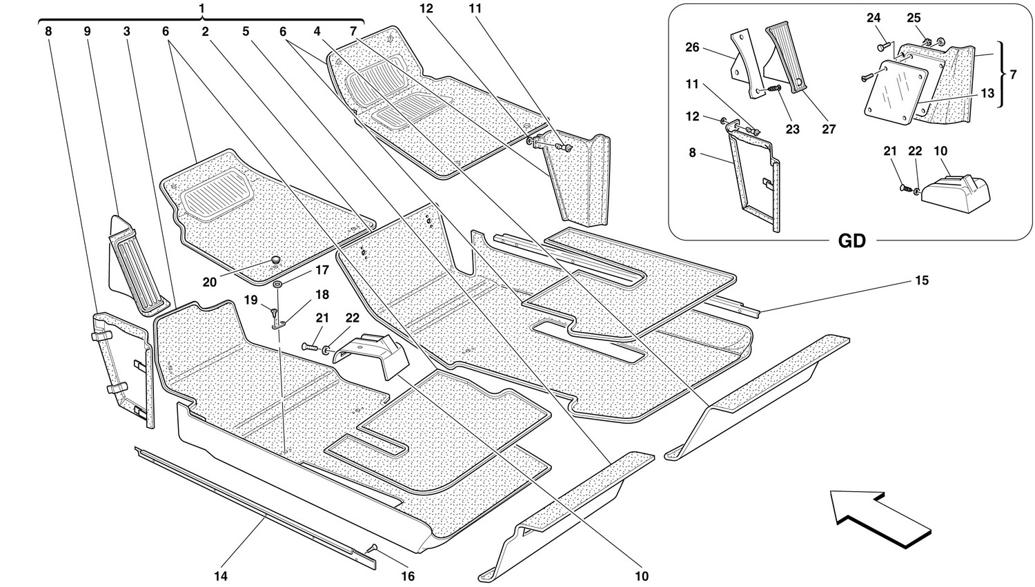 Schematic: Passengers Compartment Upholstery And Carpets