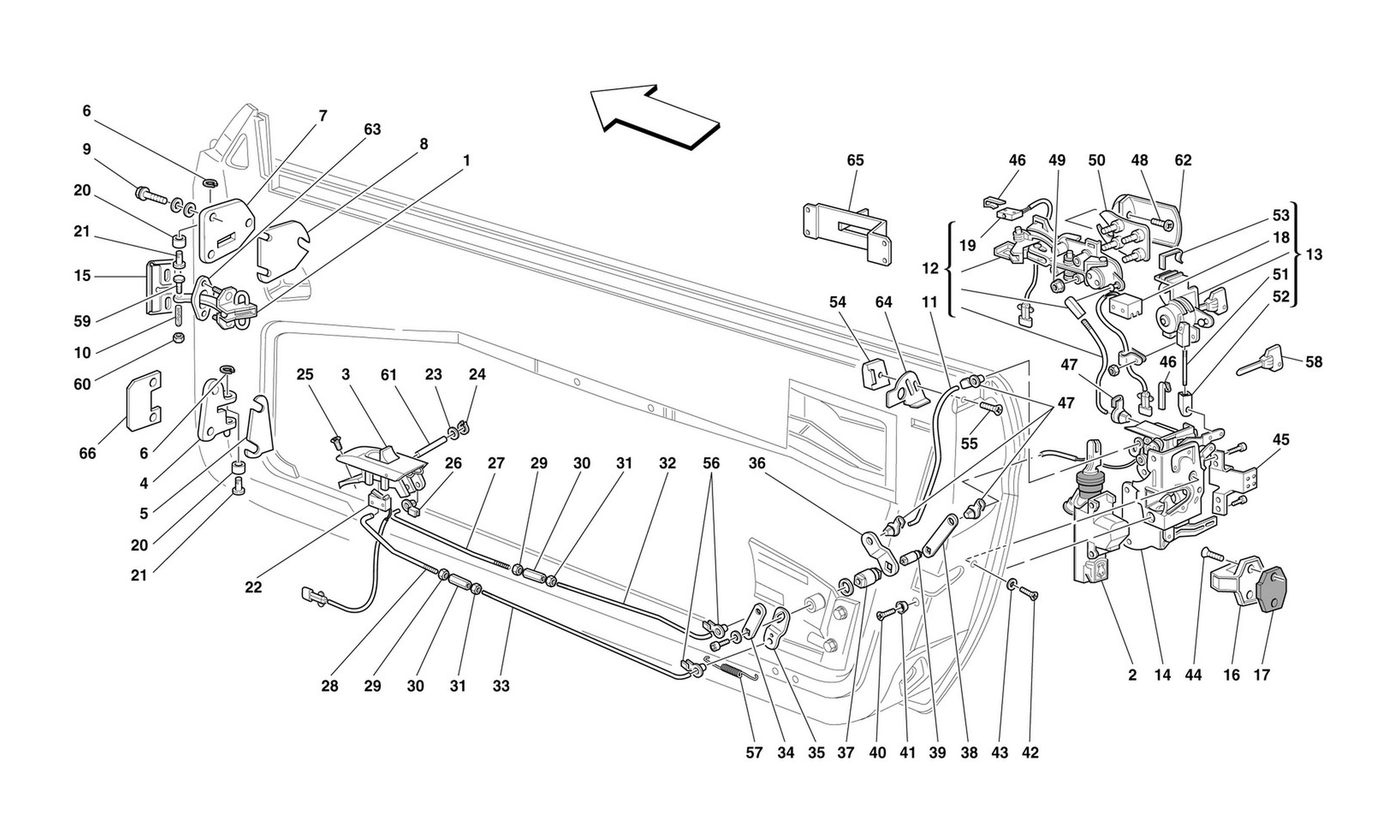 Schematic: Doors - Opening Control And Hinges