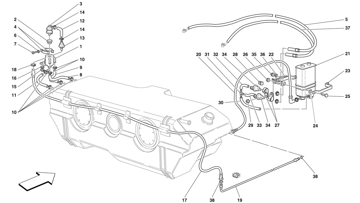 Schematic: Antievap. Device -Not For Usa, Cdn And Aus From Car Ass. Nr. 26913-