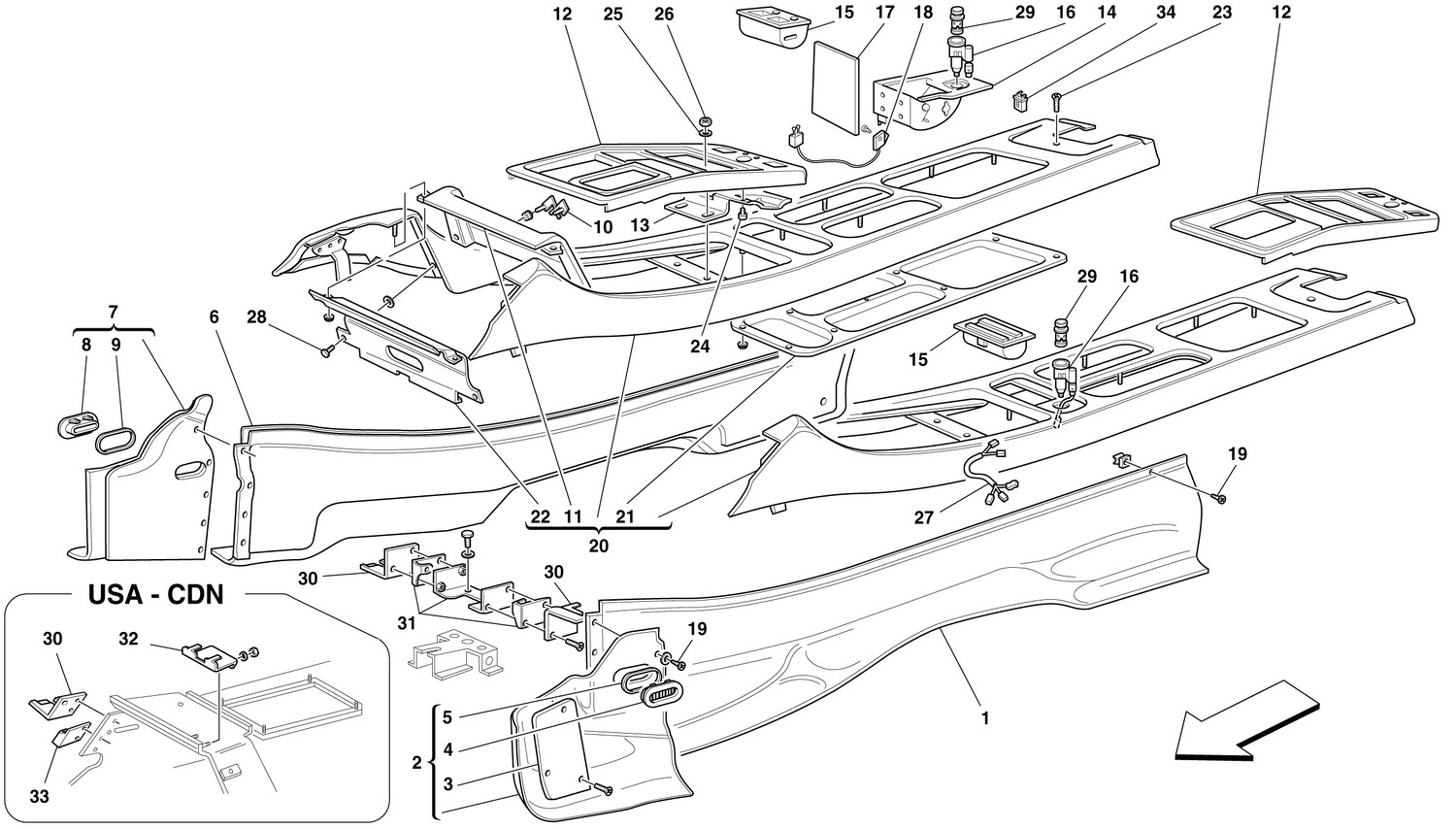 Schematic: Tunnel - Upholstery And Accessories