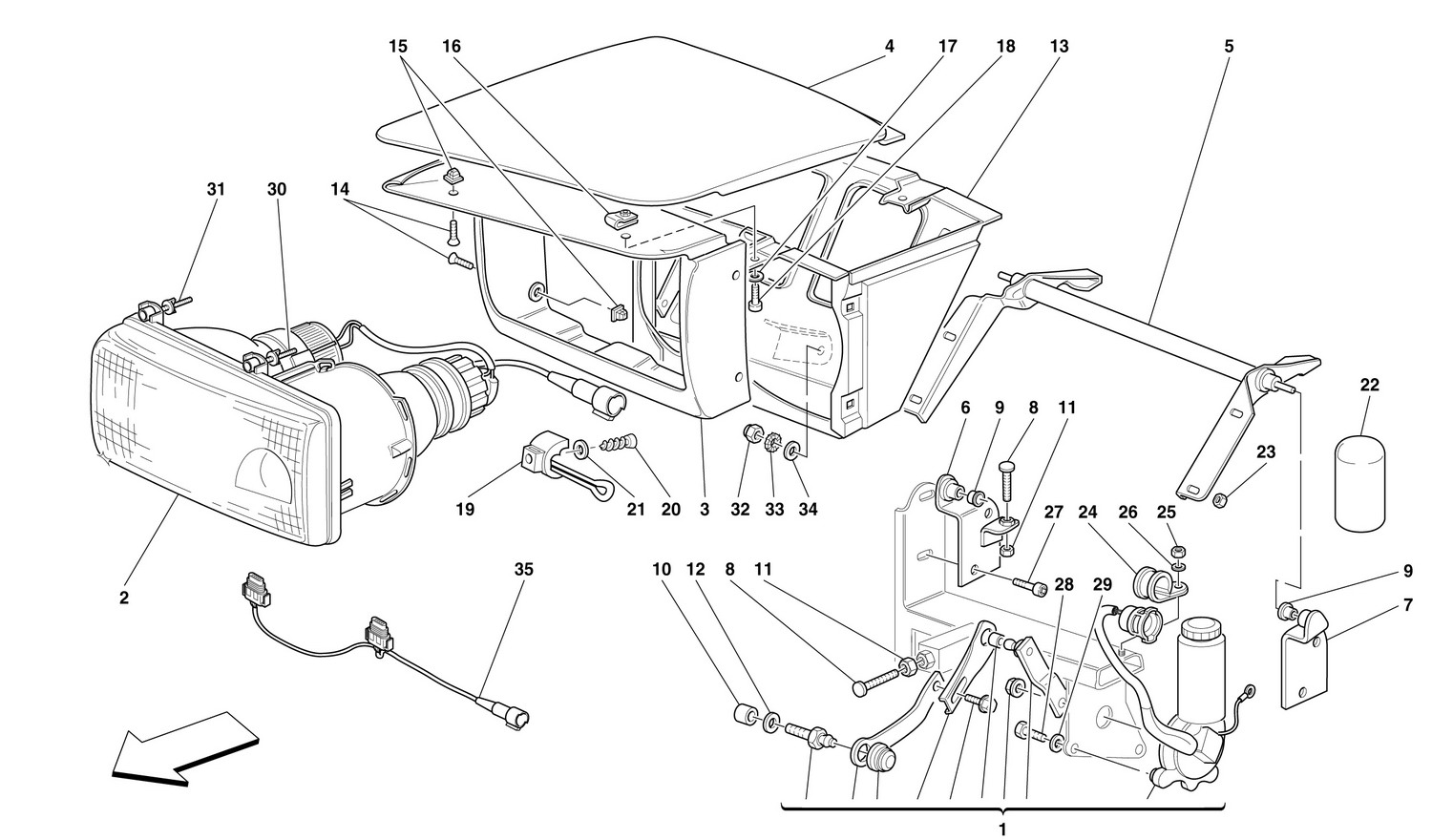 Schematic: Lights Lifting Device And Headlights