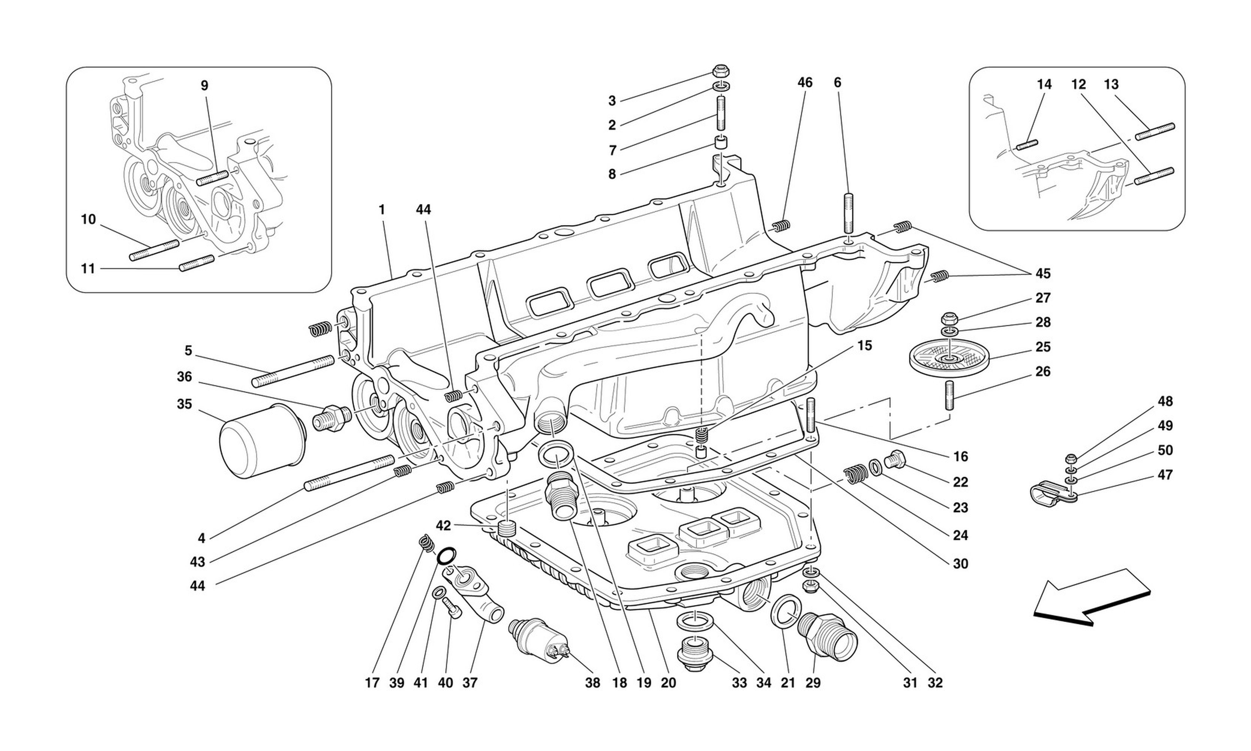 Schematic: Lubrication - Oil Sump And Filters