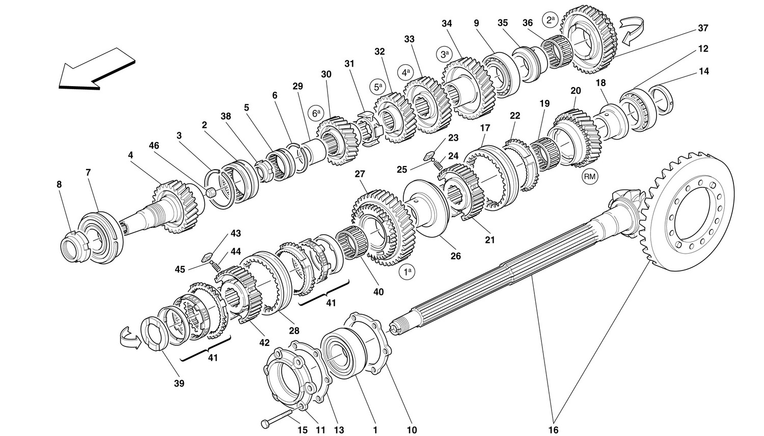 Schematic: Lay Shaft Gears -Not For 456 Gta