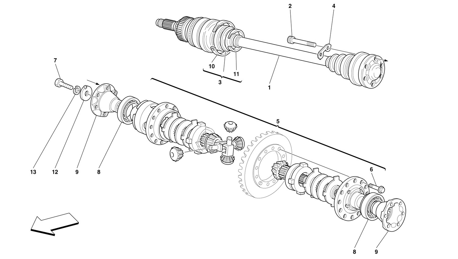 Schematic: Differential And Axle Shaft -Not For 456 Gta