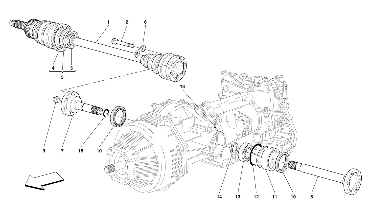 Schematic: Flanges And Axle Shaft -Valid For 456 Gta