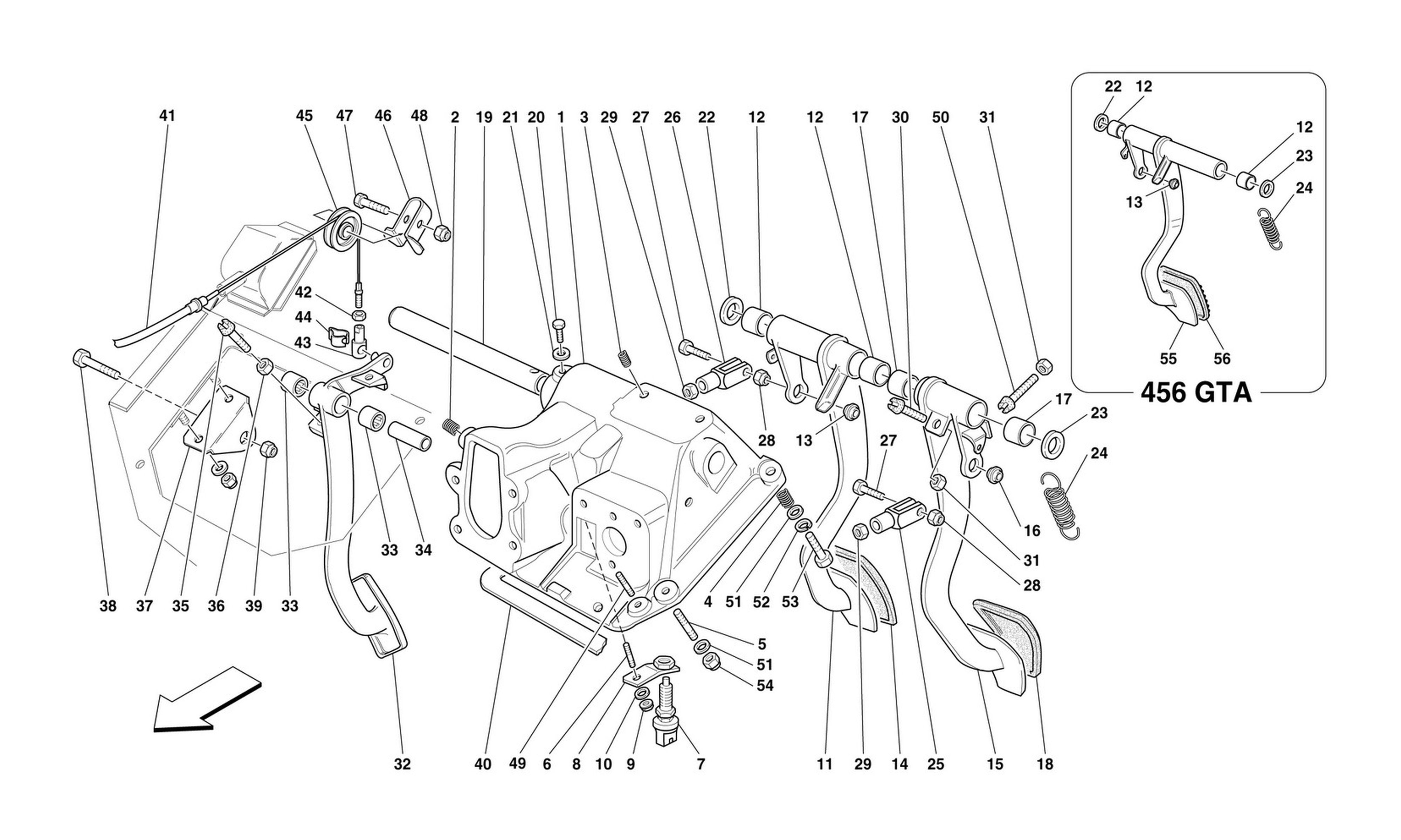 Schematic: Pedals And Accelerator Control - Rhd