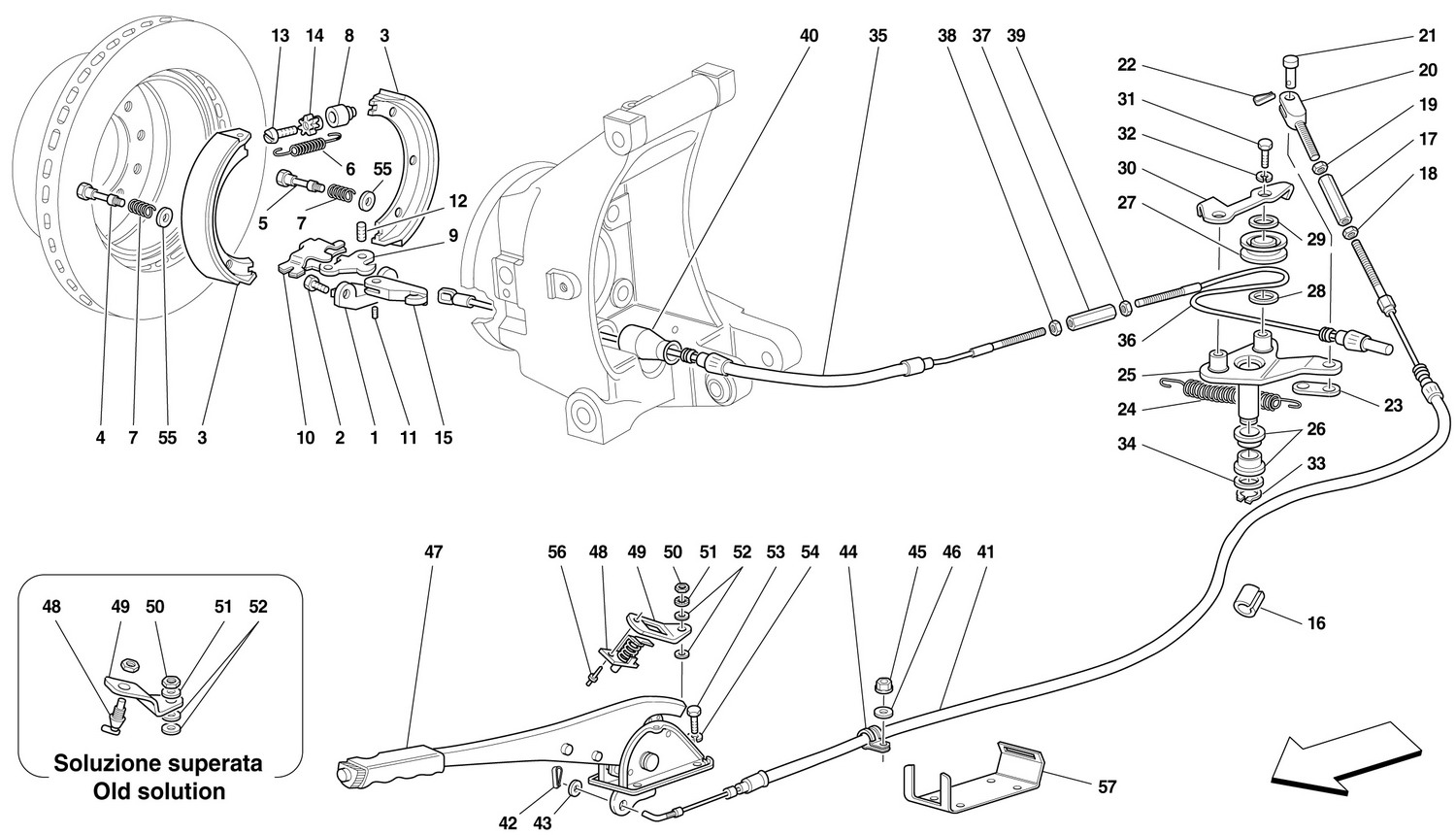 Schematic: Hand-Brake Control -Valid For 456 Gt