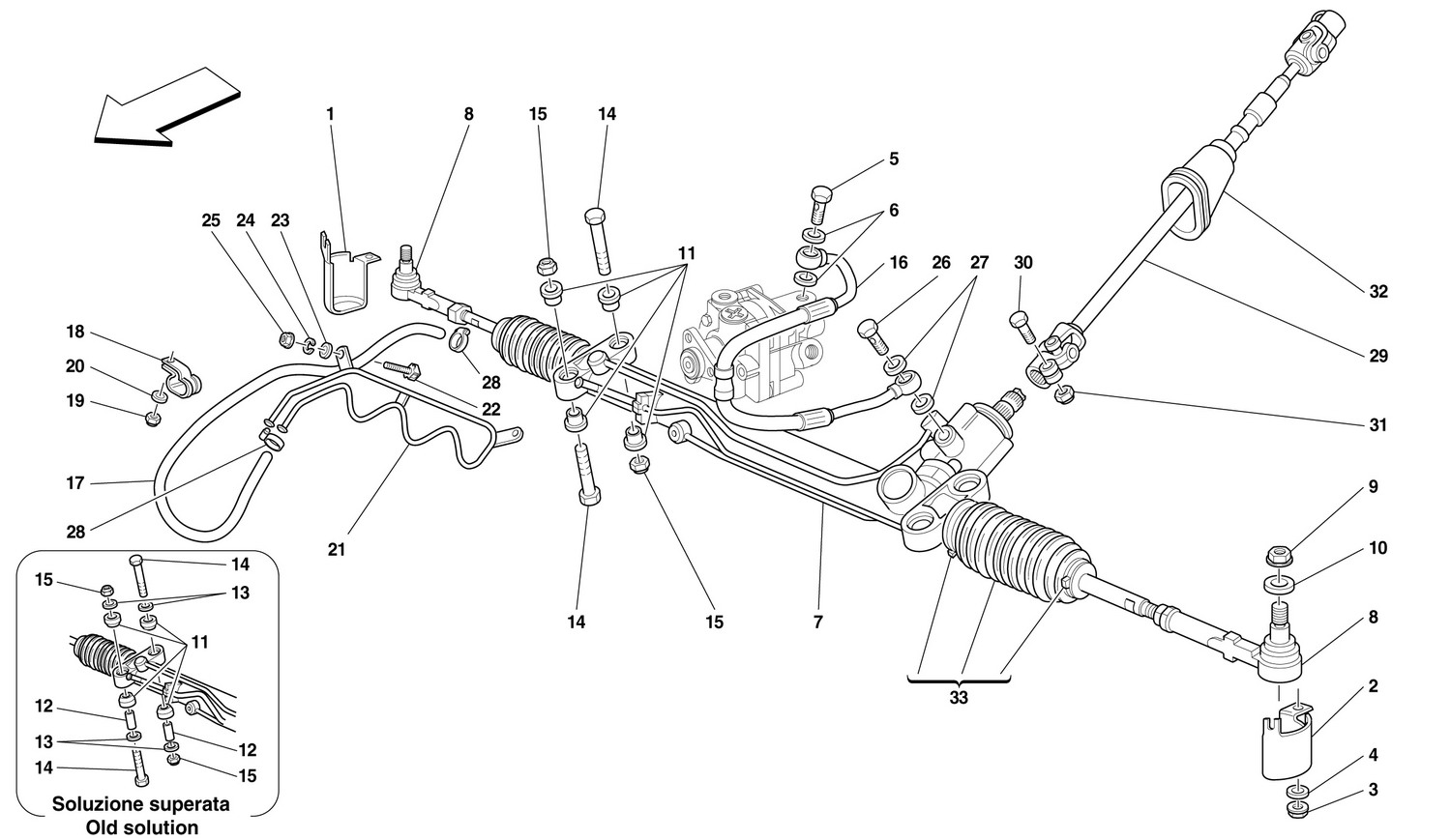 Schematic: Hydraulic Steering Box And Serpentine - Lhd