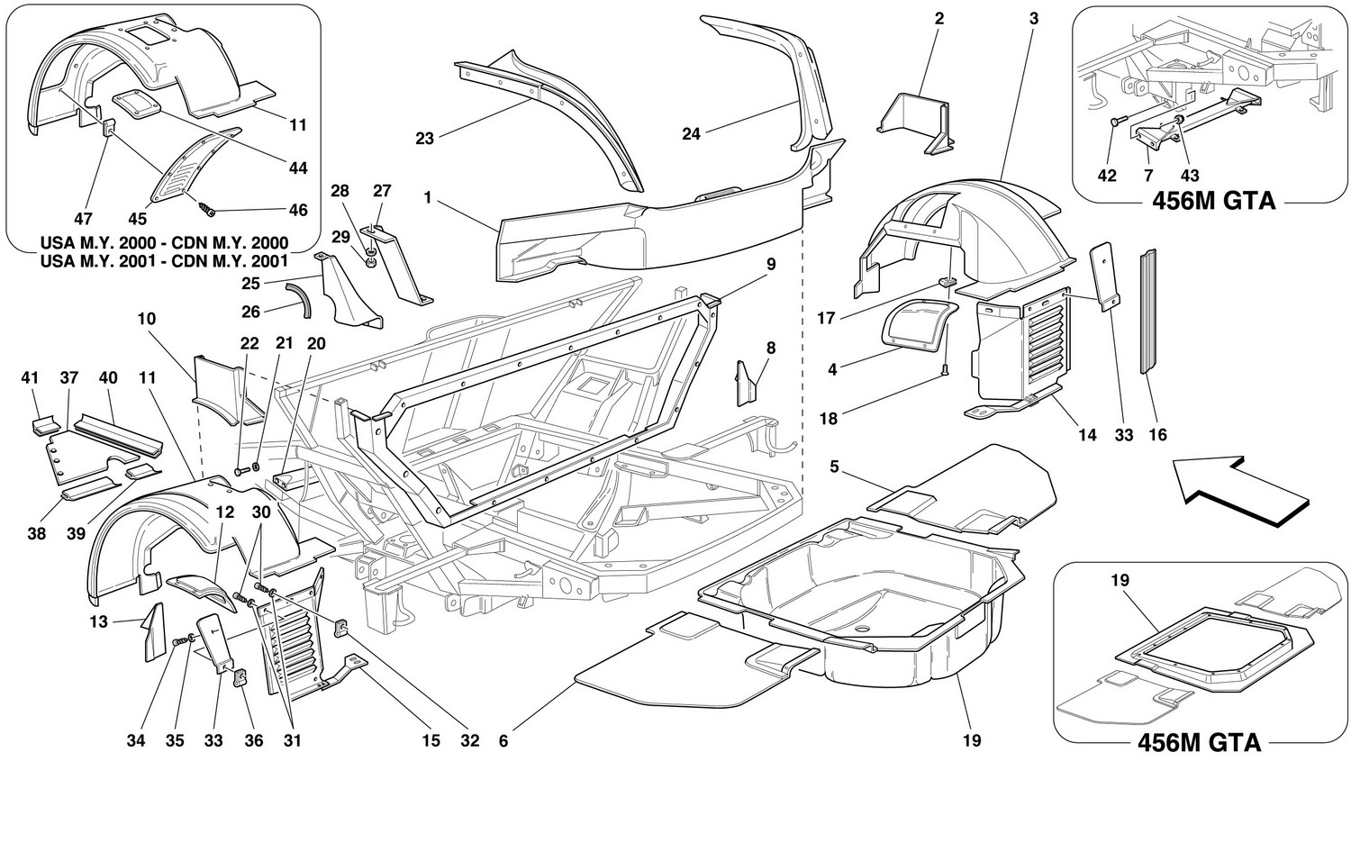 Schematic: Rear Structures And Components