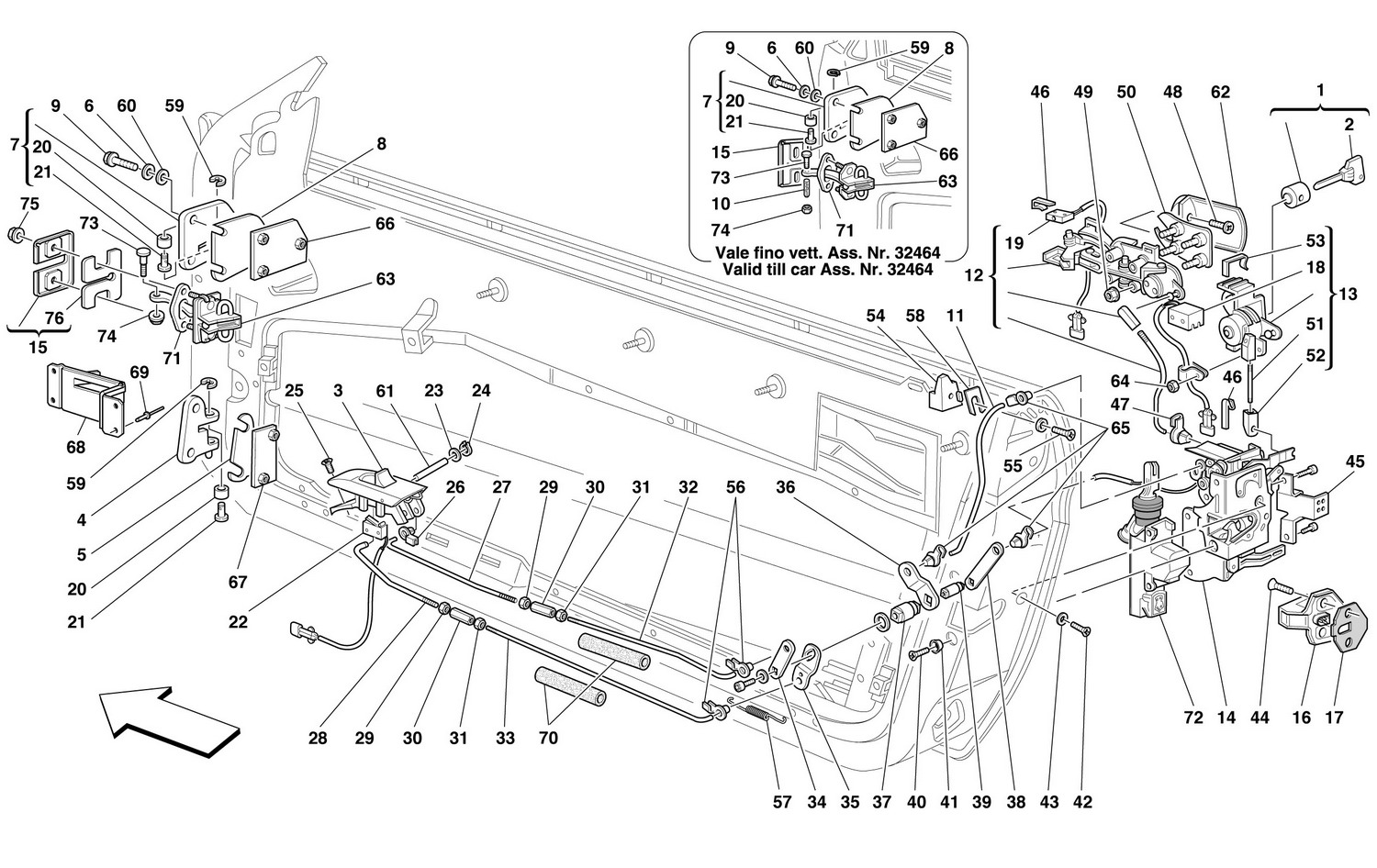 Schematic: Doors - Opening Control And Hinges