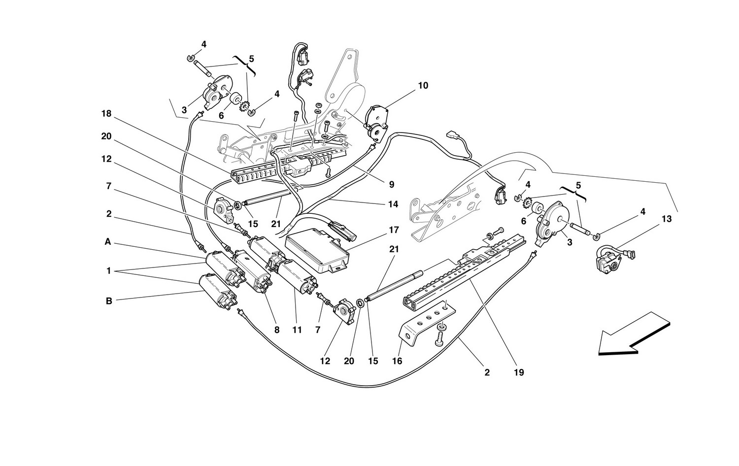 Schematic: Front Seat Movement System