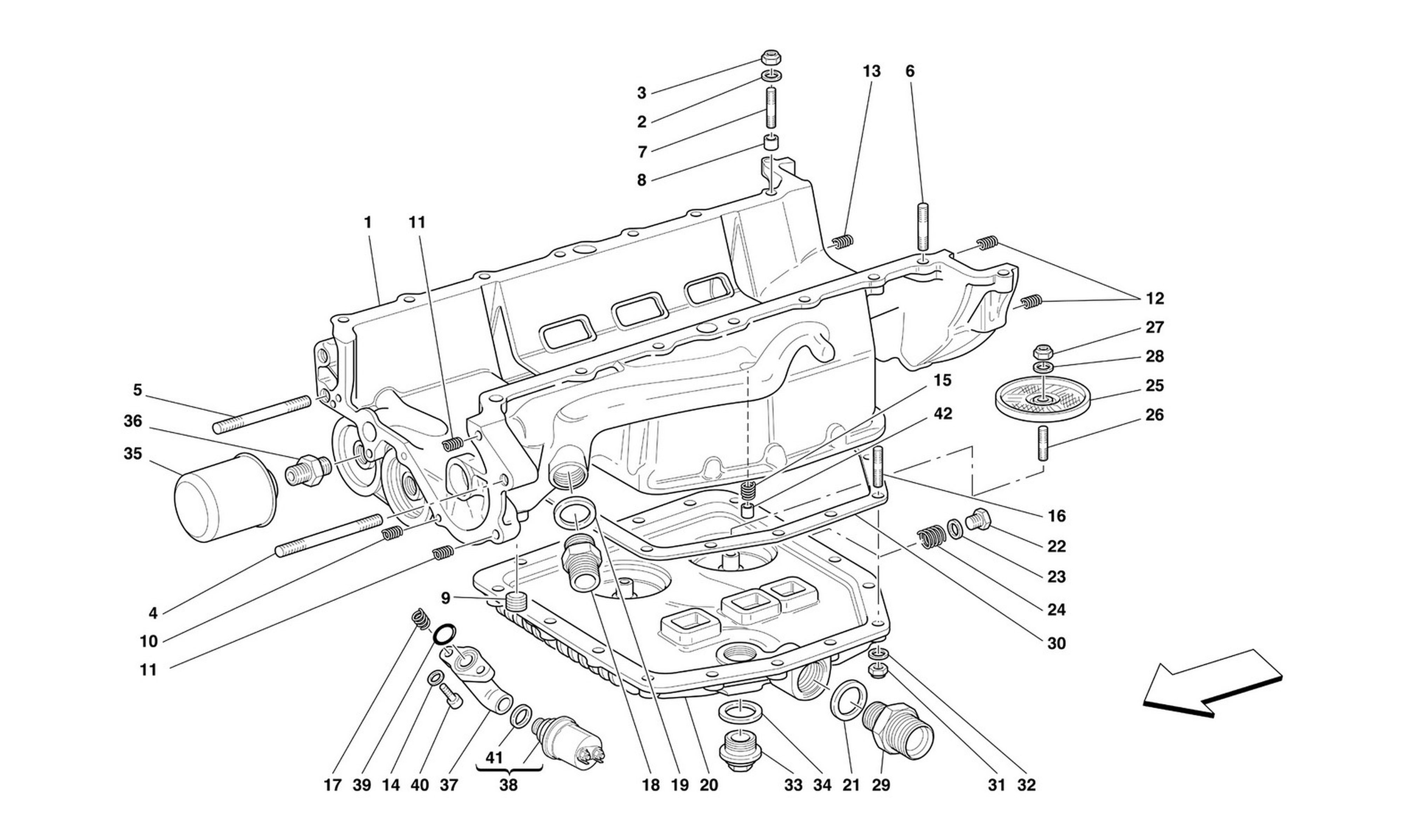 Schematic: Lubrication - Oil Sumps And Filters