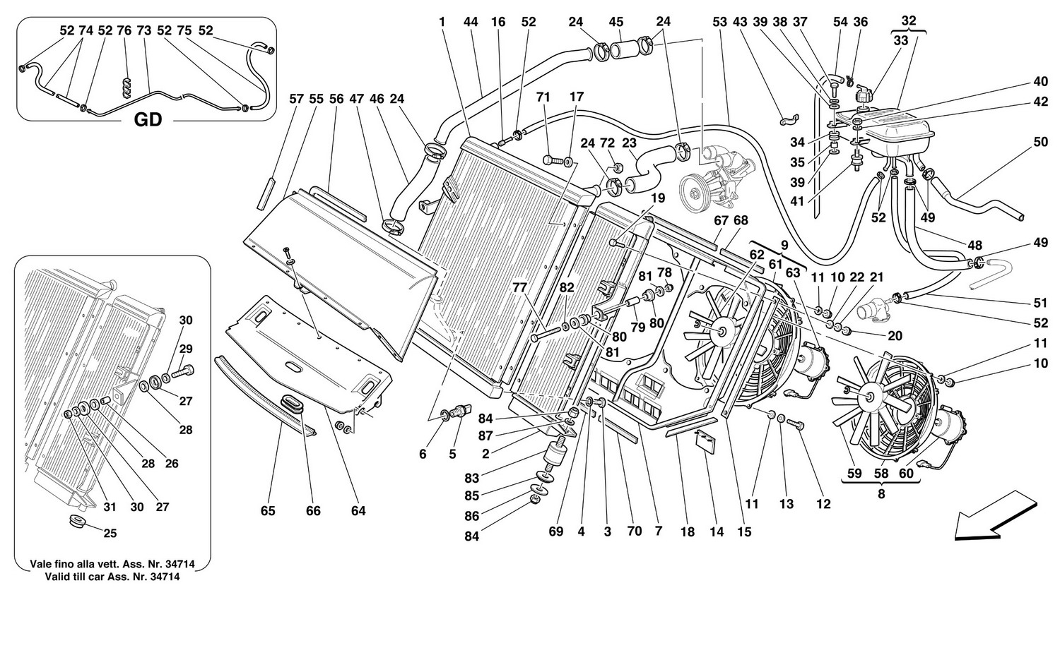 Schematic: Cooling System - Radiator And Nourice