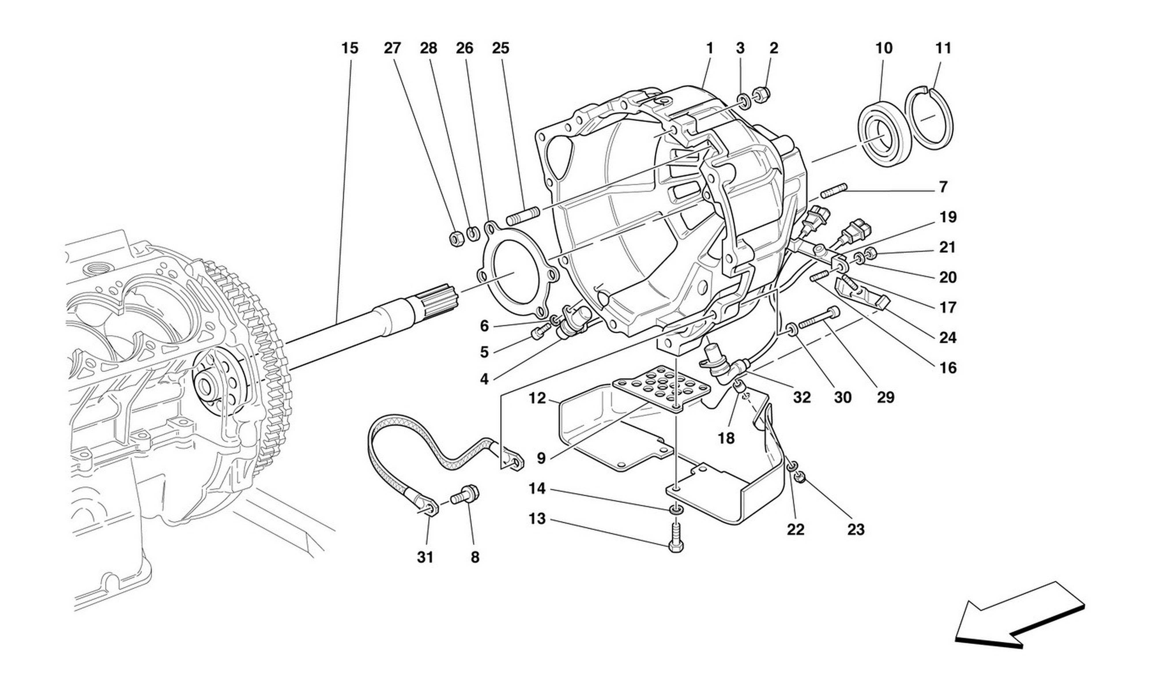 Schematic: Clutch Housing -Valid For 456M Gta