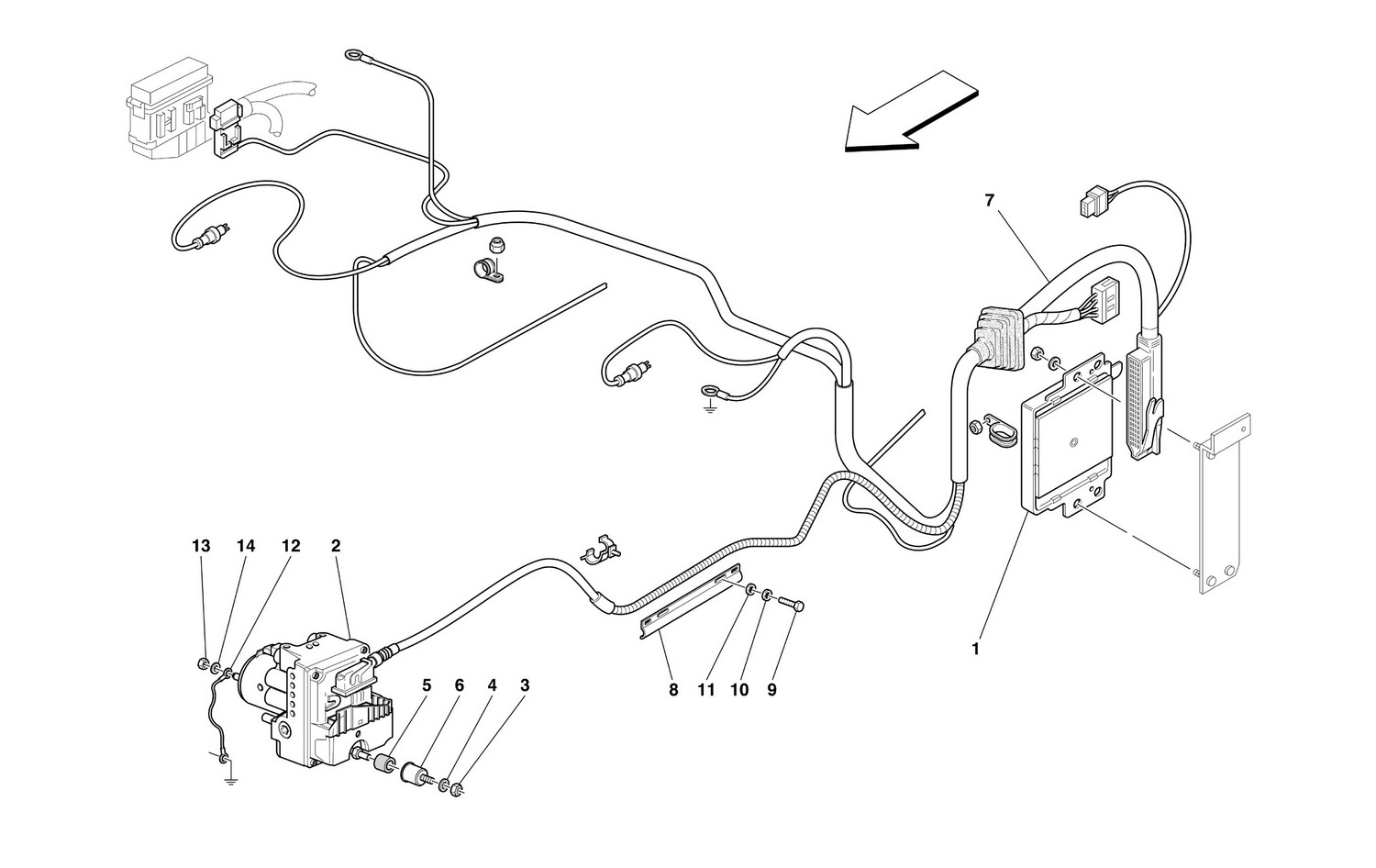 Schematic: Control Unit And Hydraulic Equipment For Abs System