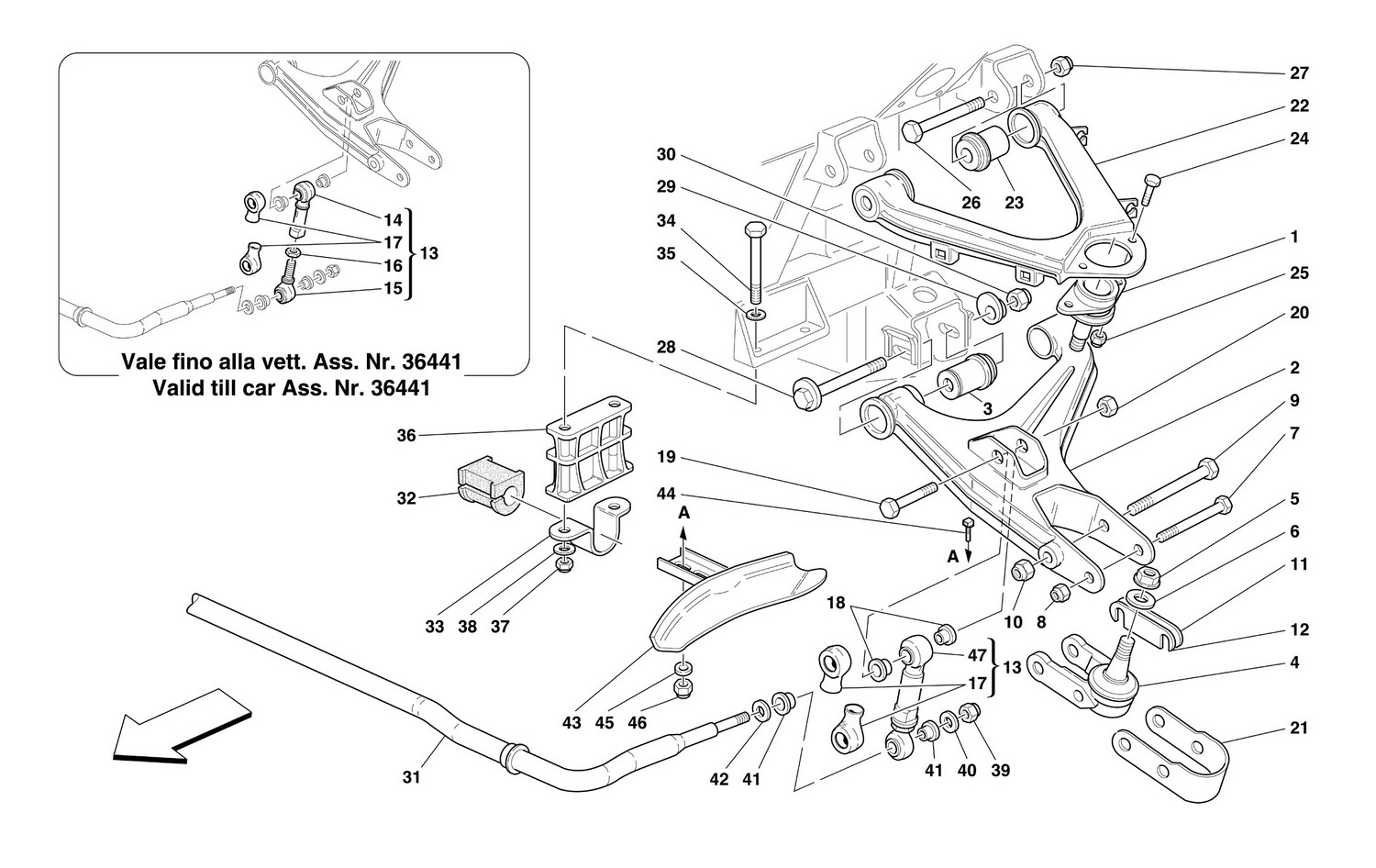 Schematic: Front Suspension - Wishbones And Stabilizer Bar