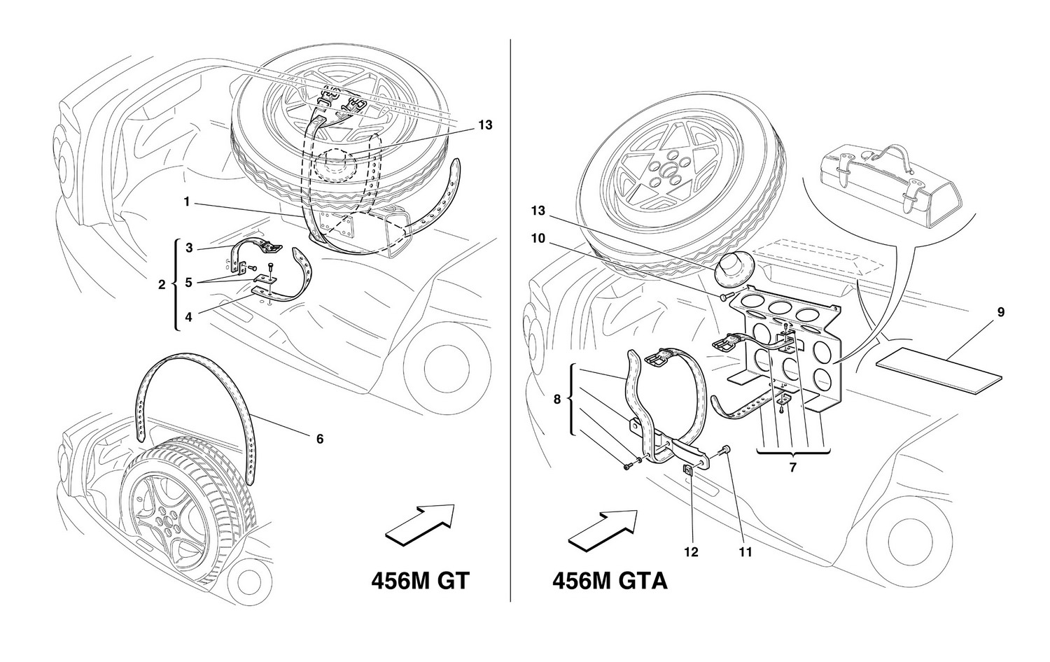 Schematic: Spare Wheel Fixings