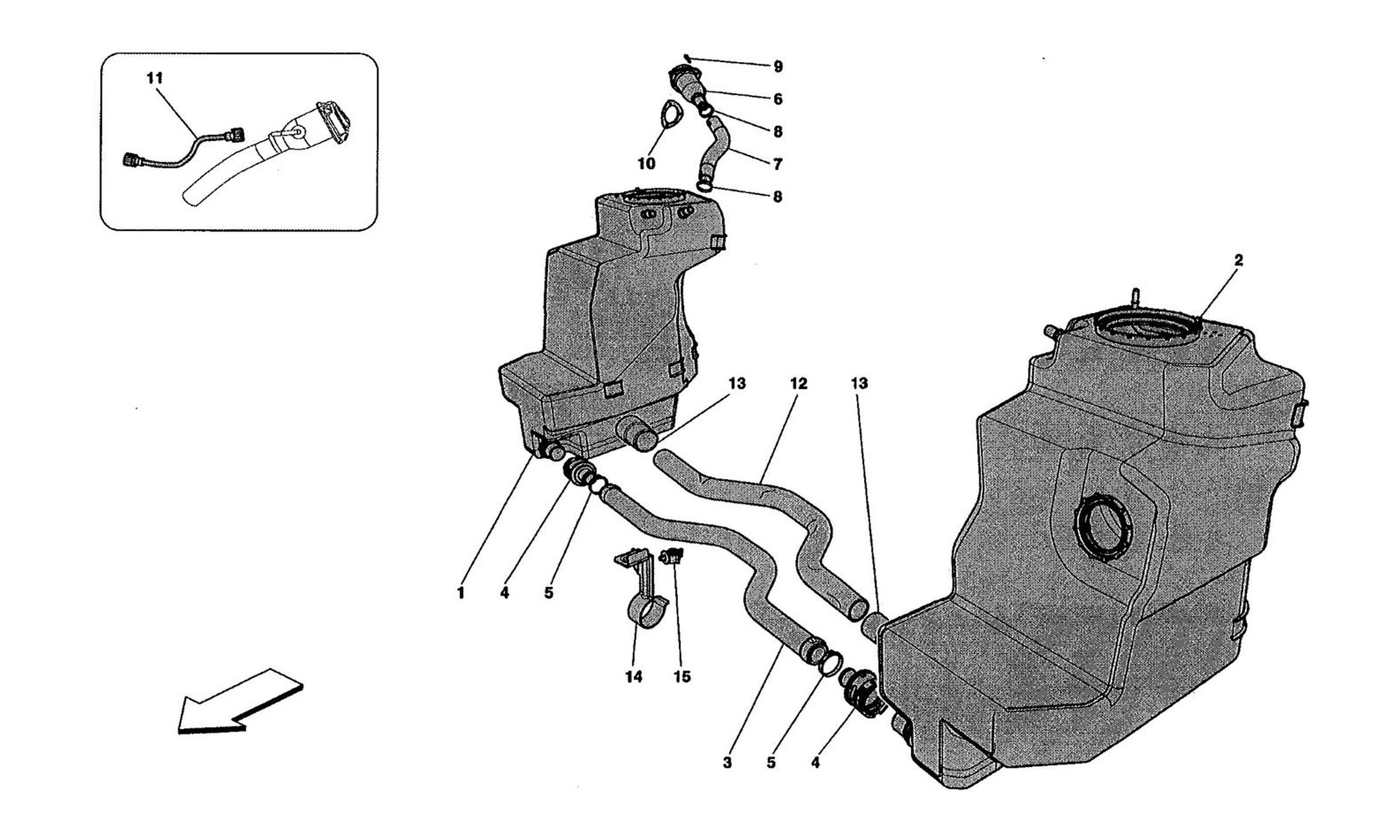 Schematic: Fuel Tanks And Filler Neck