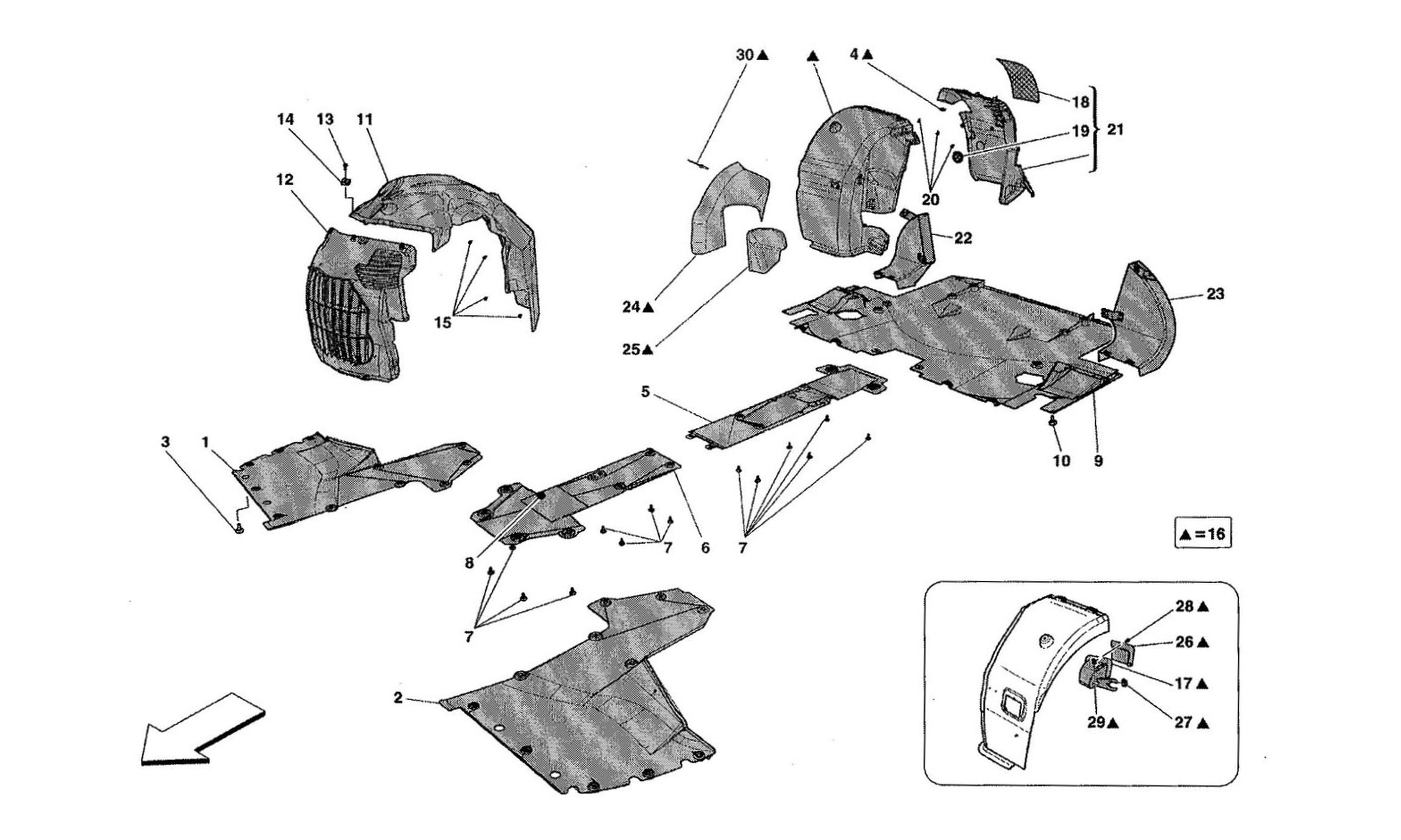 Schematic: Flat Undertray And Wheelhouses