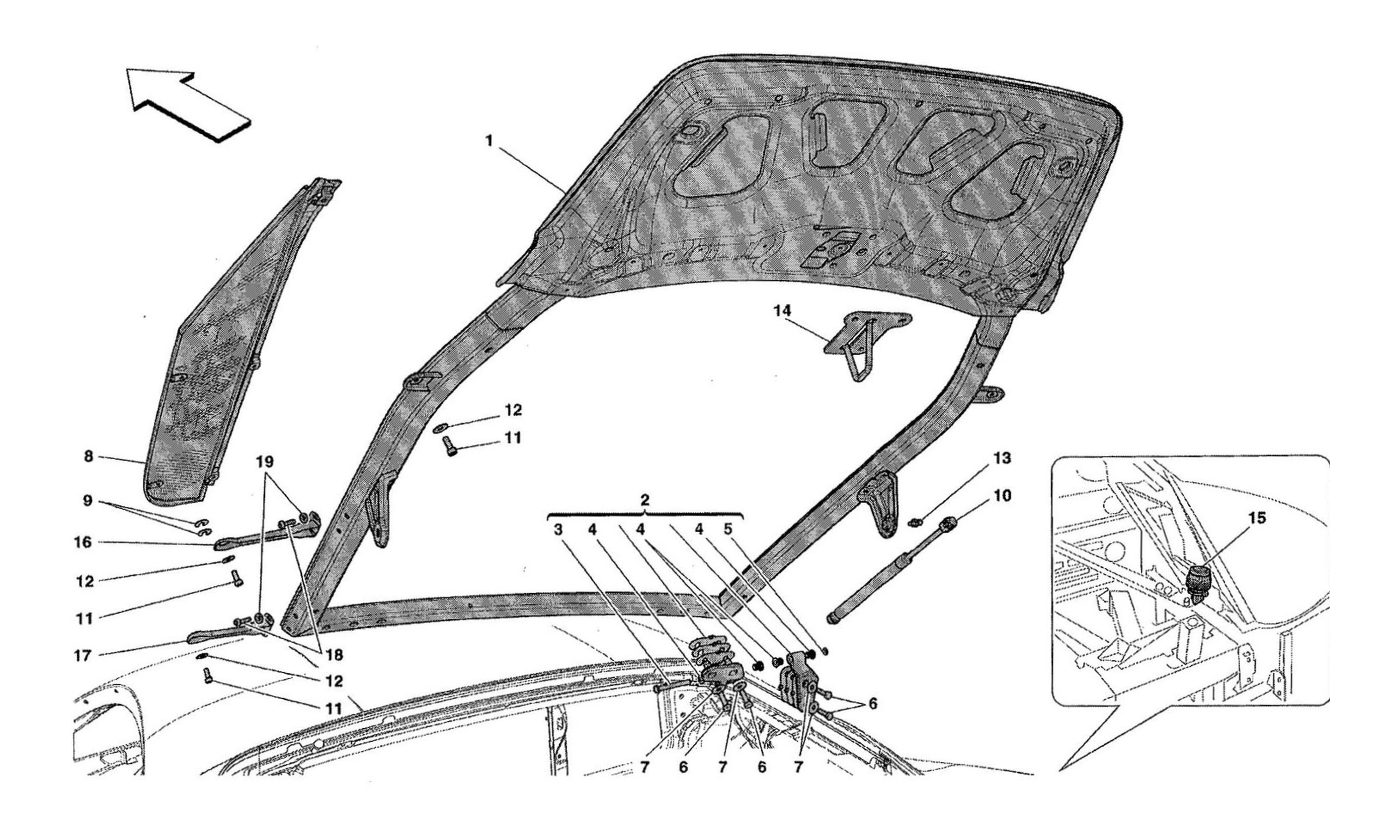 Schematic: Engine Compartment Lid