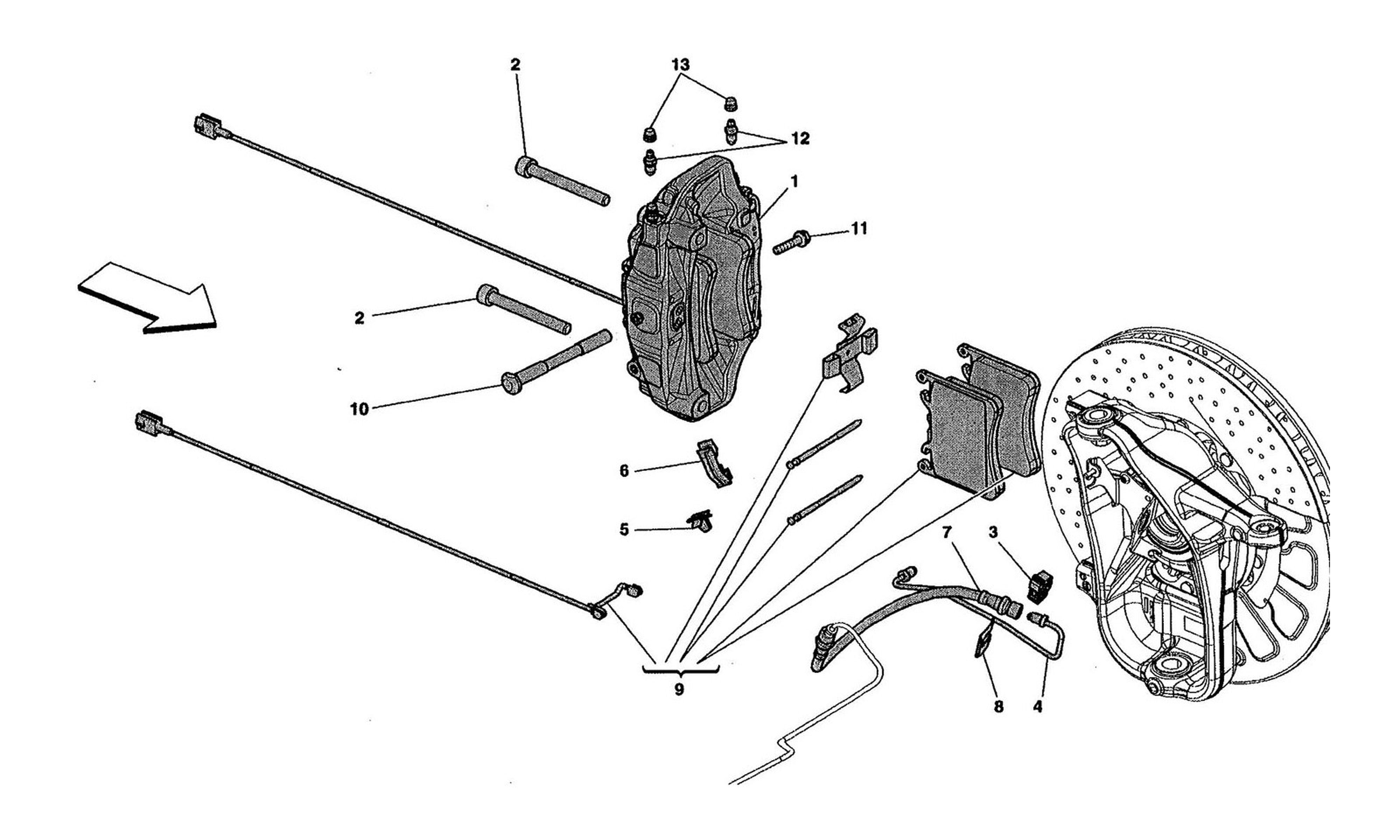 Schematic: Front Brake Callipers