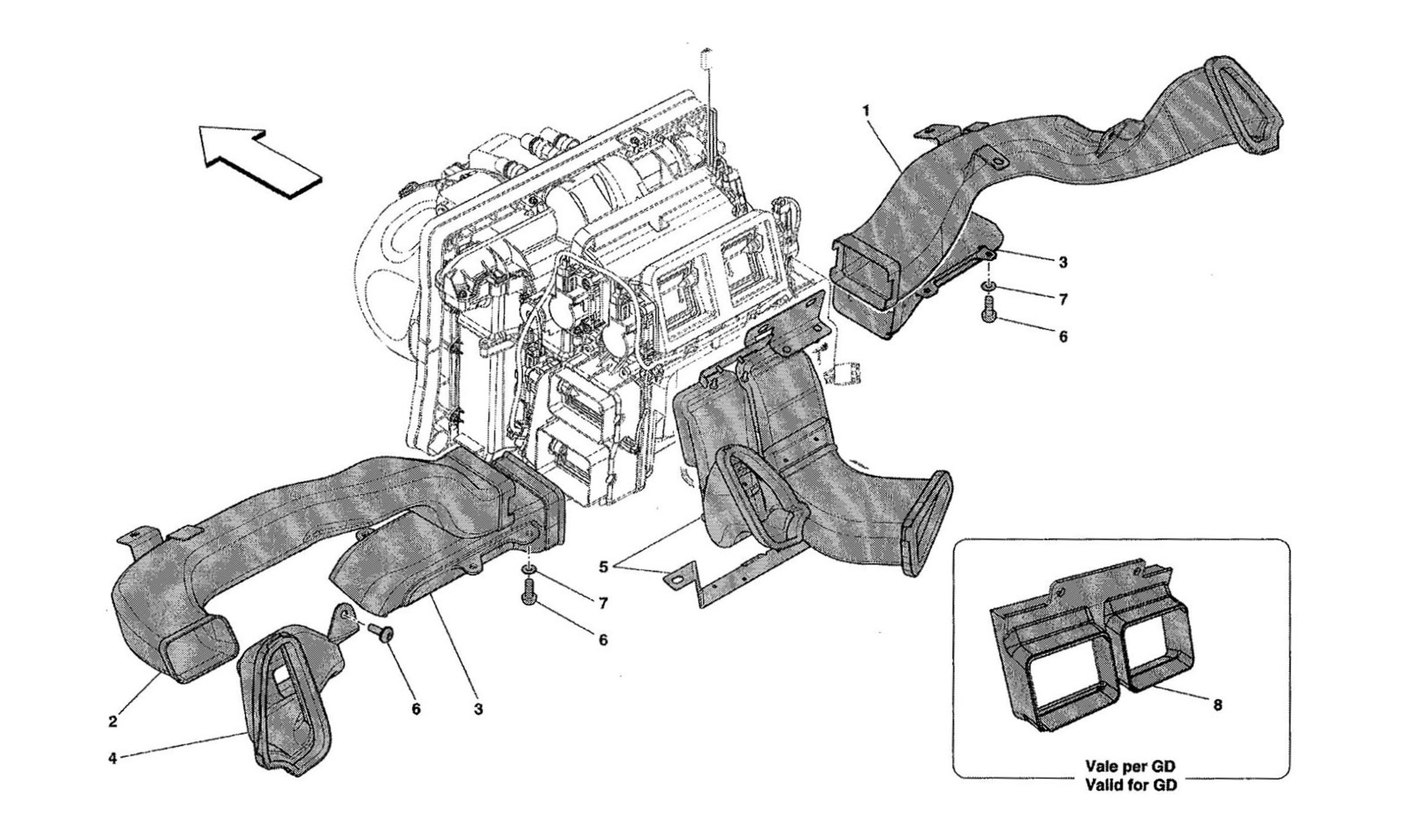 Schematic: Dashboard Air Ducts